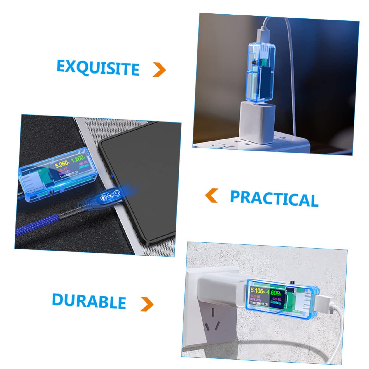 HOMSFOU 5stücke Usb Tester Präziser Usb Power Mit Lcd Display Zur Überwachung Von Spannung Strom Und Kapazität Für Ladegeräte Und Powerbanks Tragbar Und Benutzerfreundlich