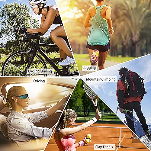 BKJJ Lunettes de Soleil Sport Polarisée Lunettes de Vélo Homme Femme Lunette de Soleil Protection UV400, pour Conduite Vélo Pêche Course à Pied Golf Ski 3 pièces - Image 3