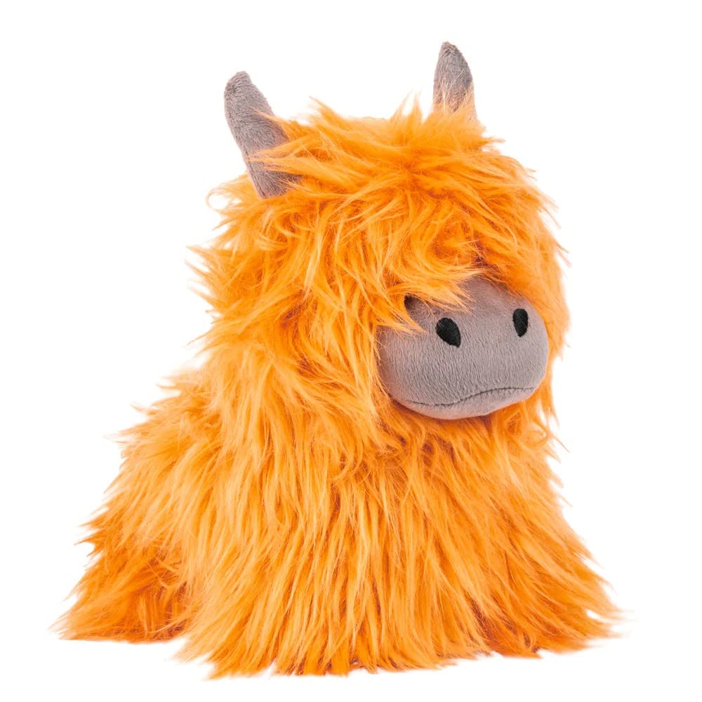 Paoletti Highland Cow Faux Fur Novelty Door Stop - Orange