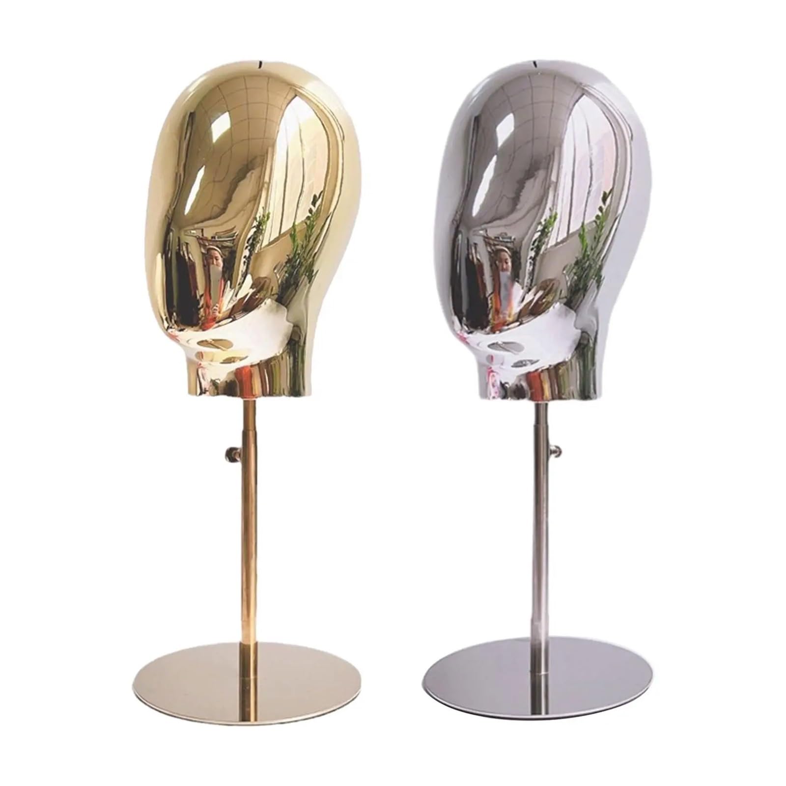 Mannequin Head Model Hairpieces Display Stand Height 45-58cm For Business Hairdresser Training Beginner Stylist Personal Use(Silver)