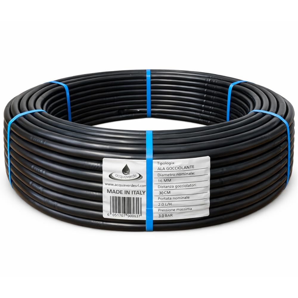 Tubo Piatto A Goccia Da 15,2 Metri, Risparmio Idrico 70%, Sistema Antigoccia Per Aiuole E Giardino
