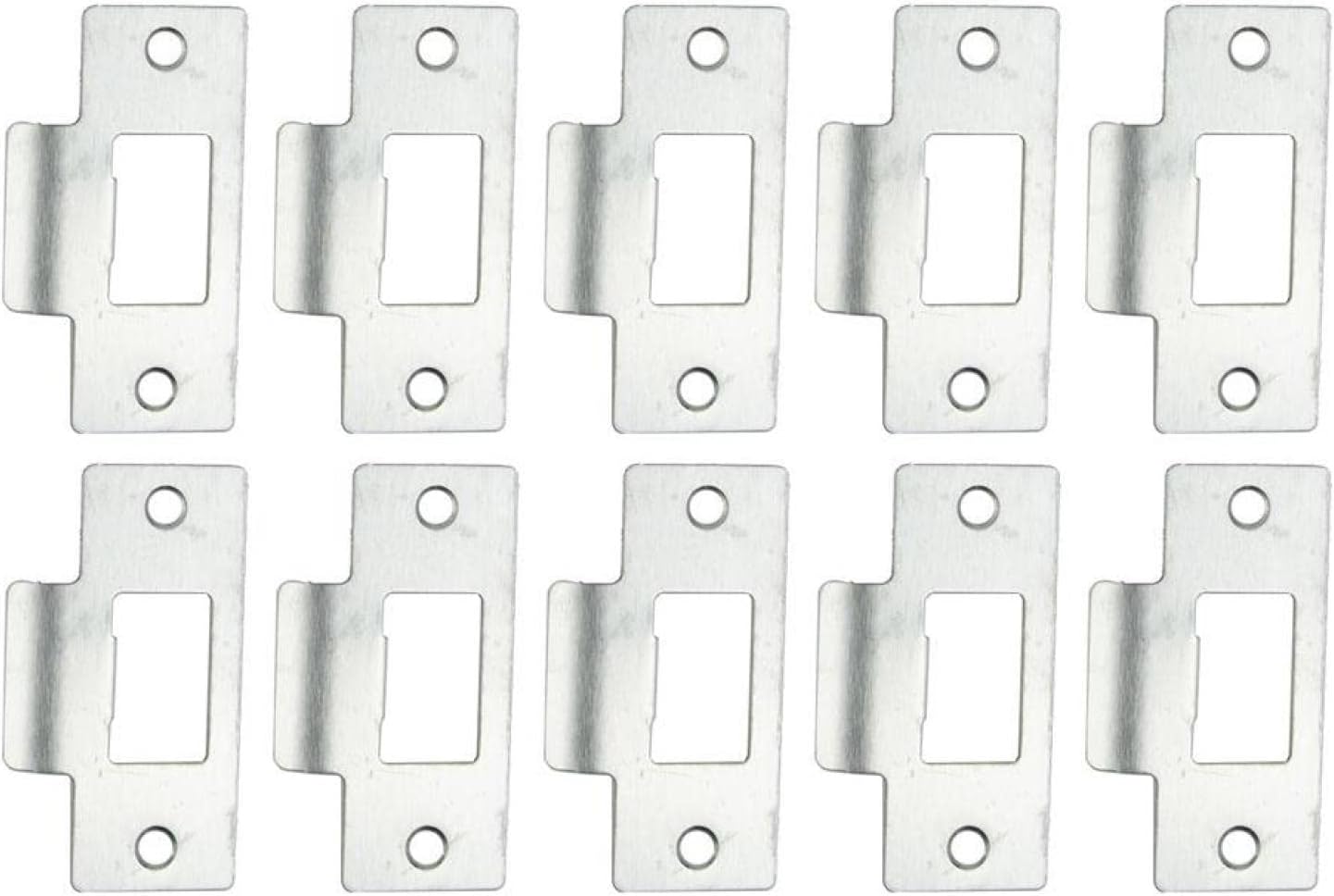 Lioaeust 10Pcs Security Latch Strike Plate, Standard Tubular Latch