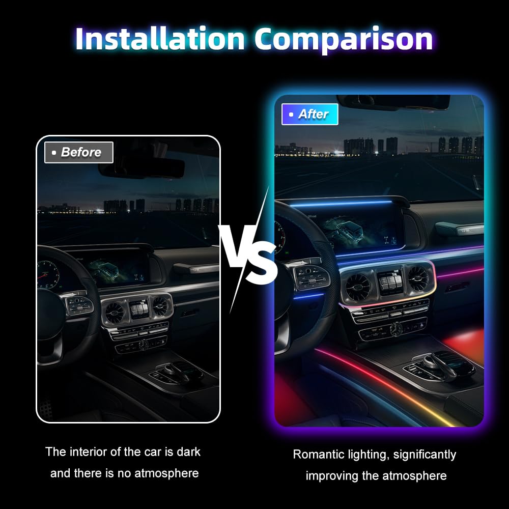 Iluminación ambiental 10 en 1 LED para interior del coche, universal