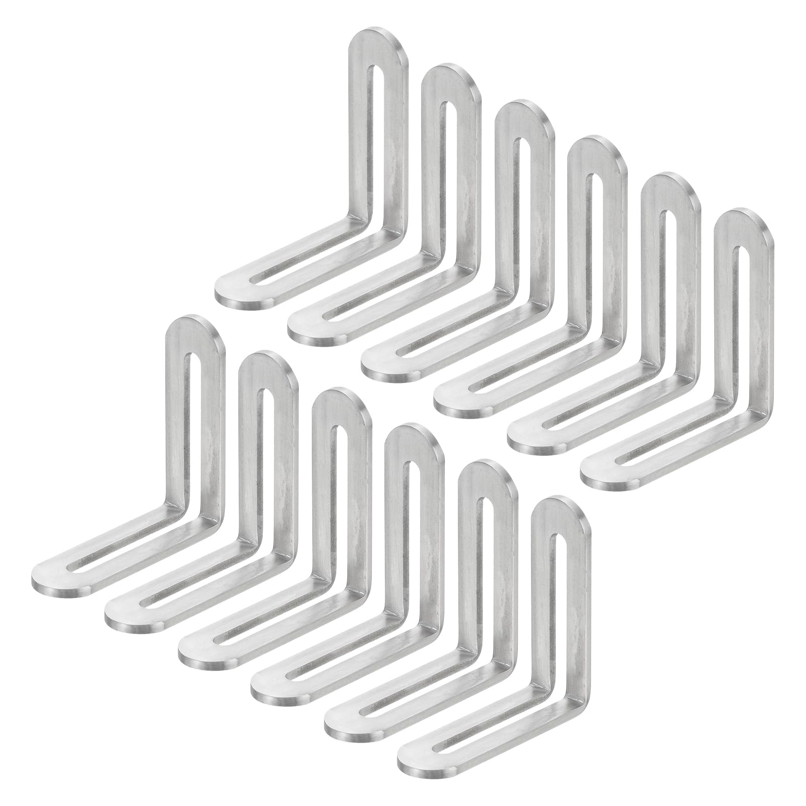 Équerres d'angle réglables en L en lot de 12 pour meubles en bois 58x57 mm
