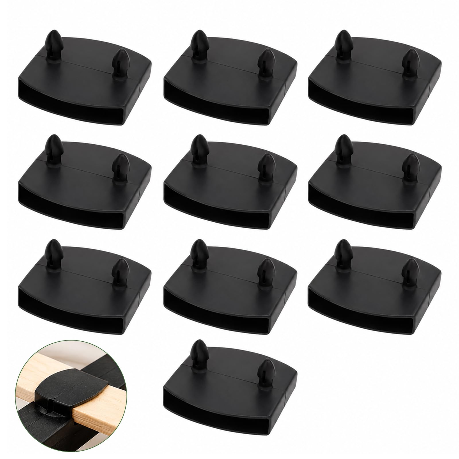 Lafefe 10 Pcs Center Slat Joiners for 55mm Slats, Replacement Middle Bed Slat Holders, Double-Sided Connector Caps for Bed Slats King Size and Double Bed Frames