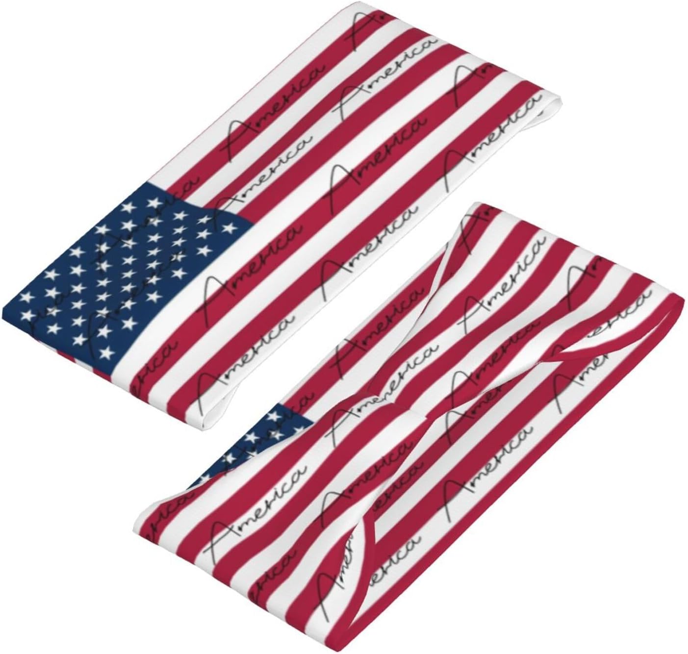 Cute Flag Headband Elastic Sweatband Patriotic Sports Headband for Cycling Football Walking