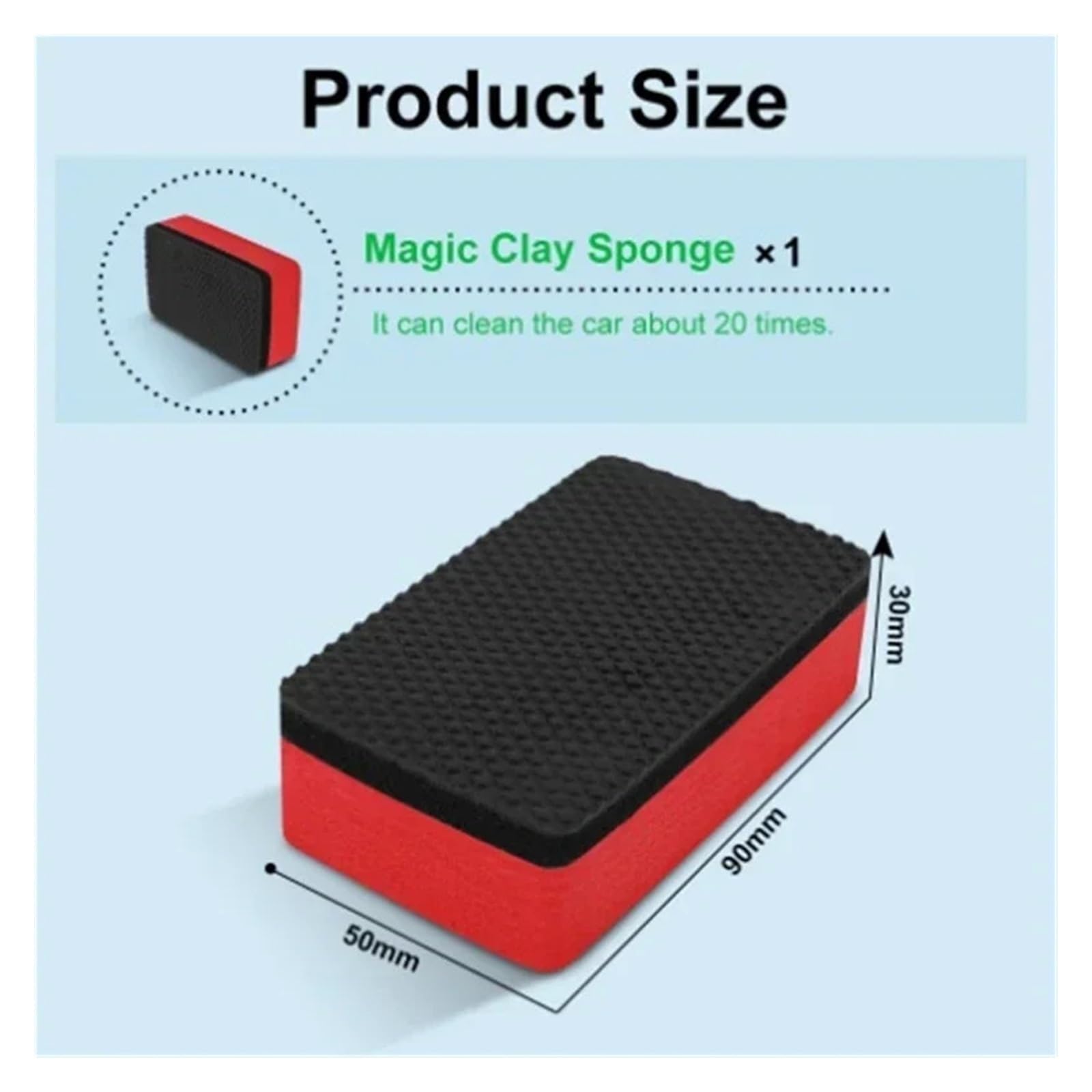 1/5 szt. Car Magic Clay Gąbka Bar Pad do odkażania Gąbka Blok do czyszczenia Guma Wosk Polerowanie Pad Narzędzie do mycia samochodu (3 szt.)