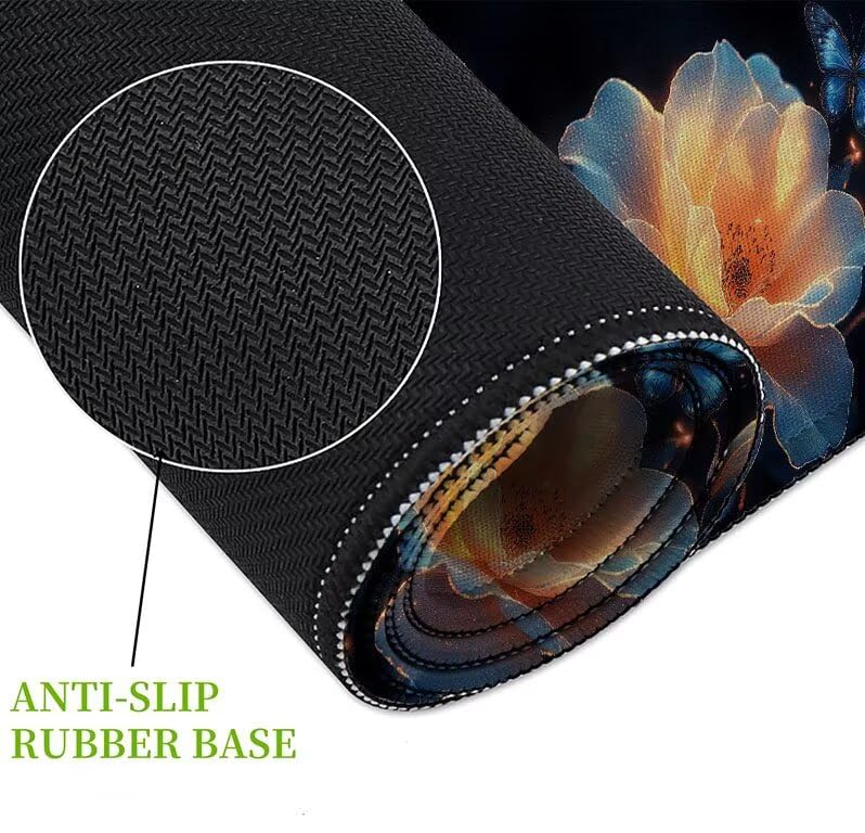 Tapis de Souris XXL Fleur pour Améliorer Précision au Bureau - 5