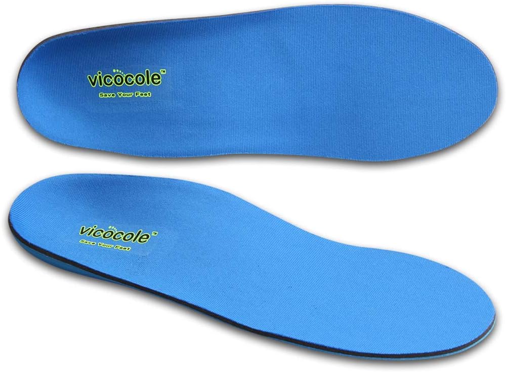 VICOCOLE Orthotic Insole Inserts Arch Support for Plantar Fasciitis Flat Feet Heel Spurs&Foot Pain with Lightweight EVA Foam … Blue