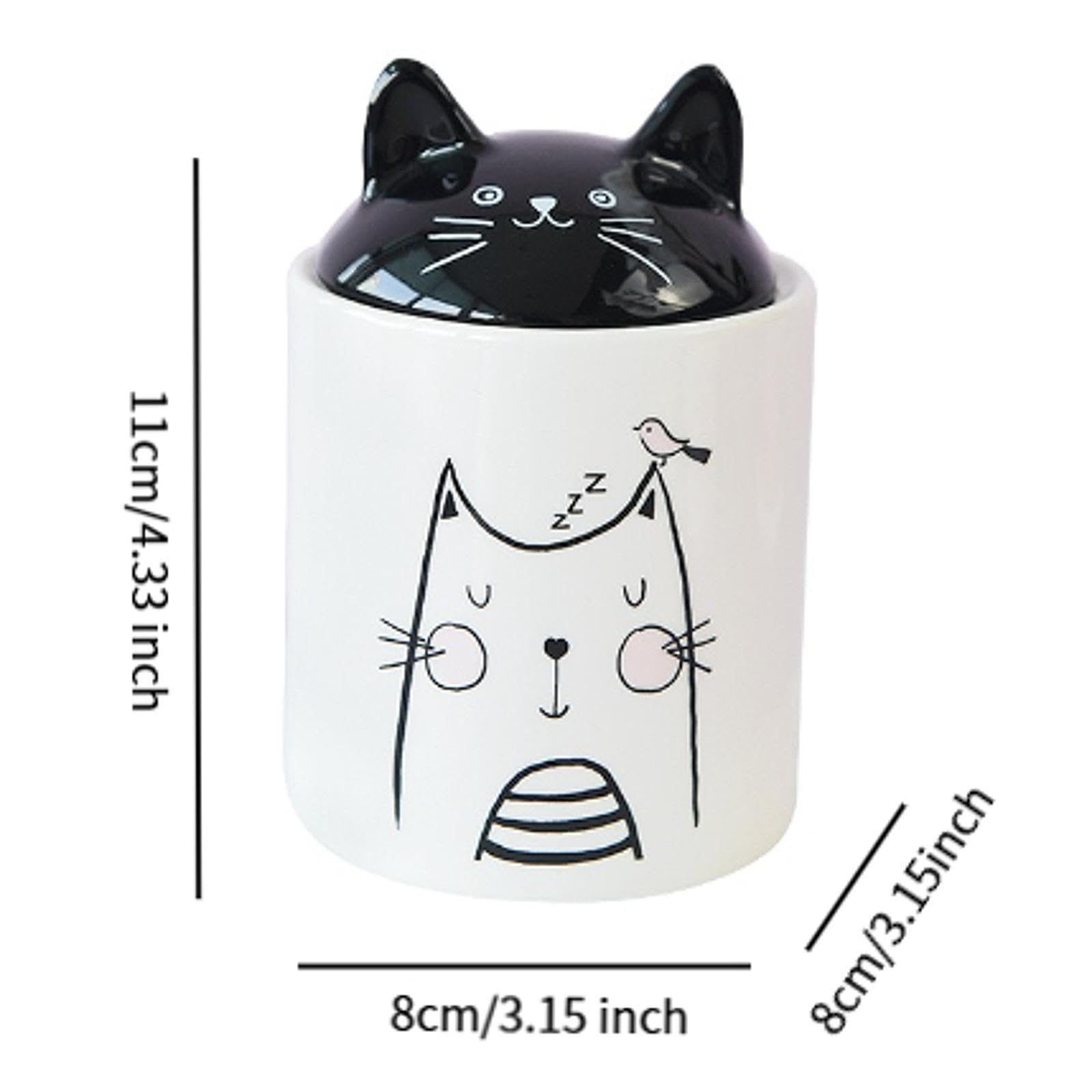 Amazon｜KLKCMS 陶器の猫用保存瓶 蓋付きティージャー
