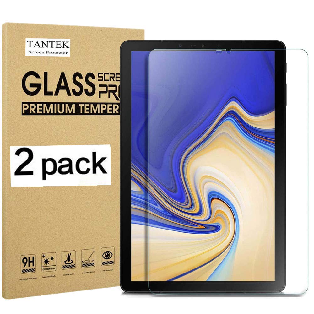 TANTEK2-Pack Screen Protector for Samsung Galaxy Tab S4 10.5 inch 2018,SM-T830/T835/T837 Model,Tempered Glass Film,Ultra Clear,Anti Scratch,Bubble Free