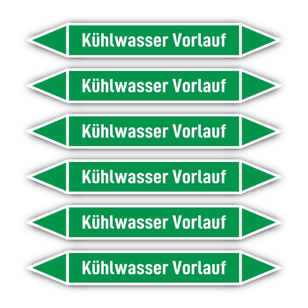 Rohrleitungskennzeichnung Pufferwasser, Etikett zum Aufkleben