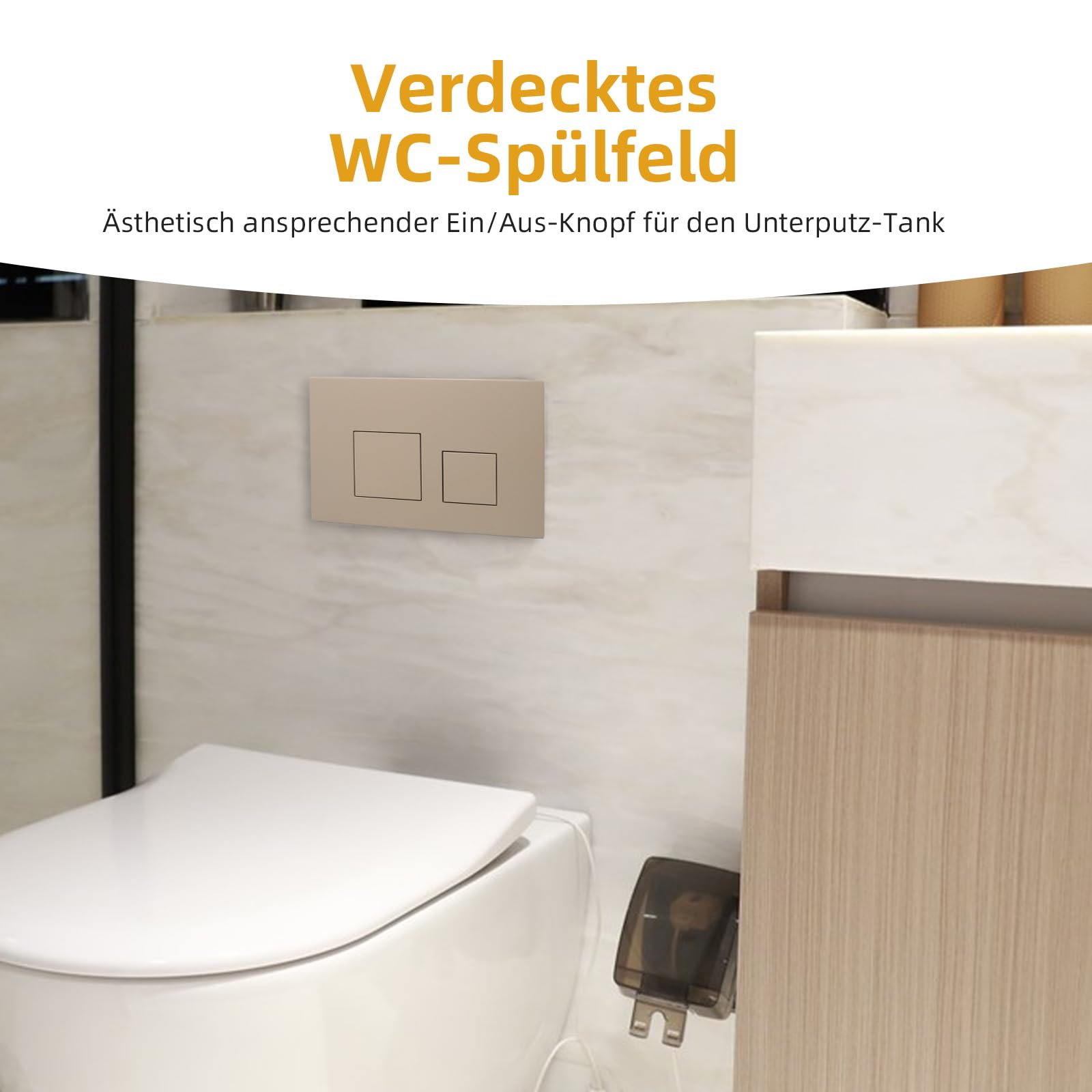 ACESOME Placca di comando per WC Compatibile con Geberit sigma01 sigma10 sigma20 sigma21 sigma30 sigma50 sigma60 Placca di comando in plastica per sciacquone a 2 modalità (Khaki)