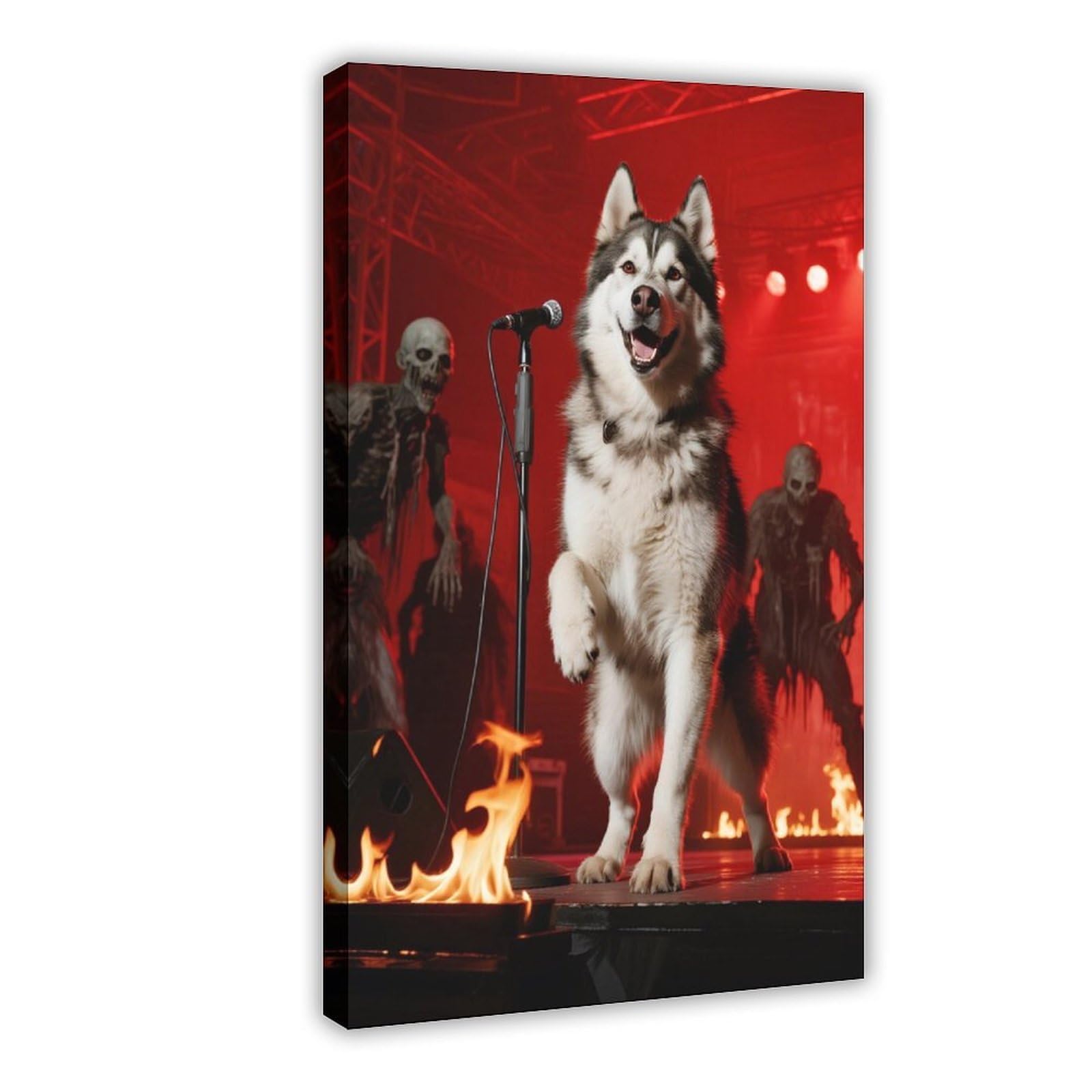 Iyqtaggh Flame Stage Alaskan Malamute (1) Canvas Poster Bedroom Decor Landscape Office Room Decor Gift 20X30inch(50X75cm)