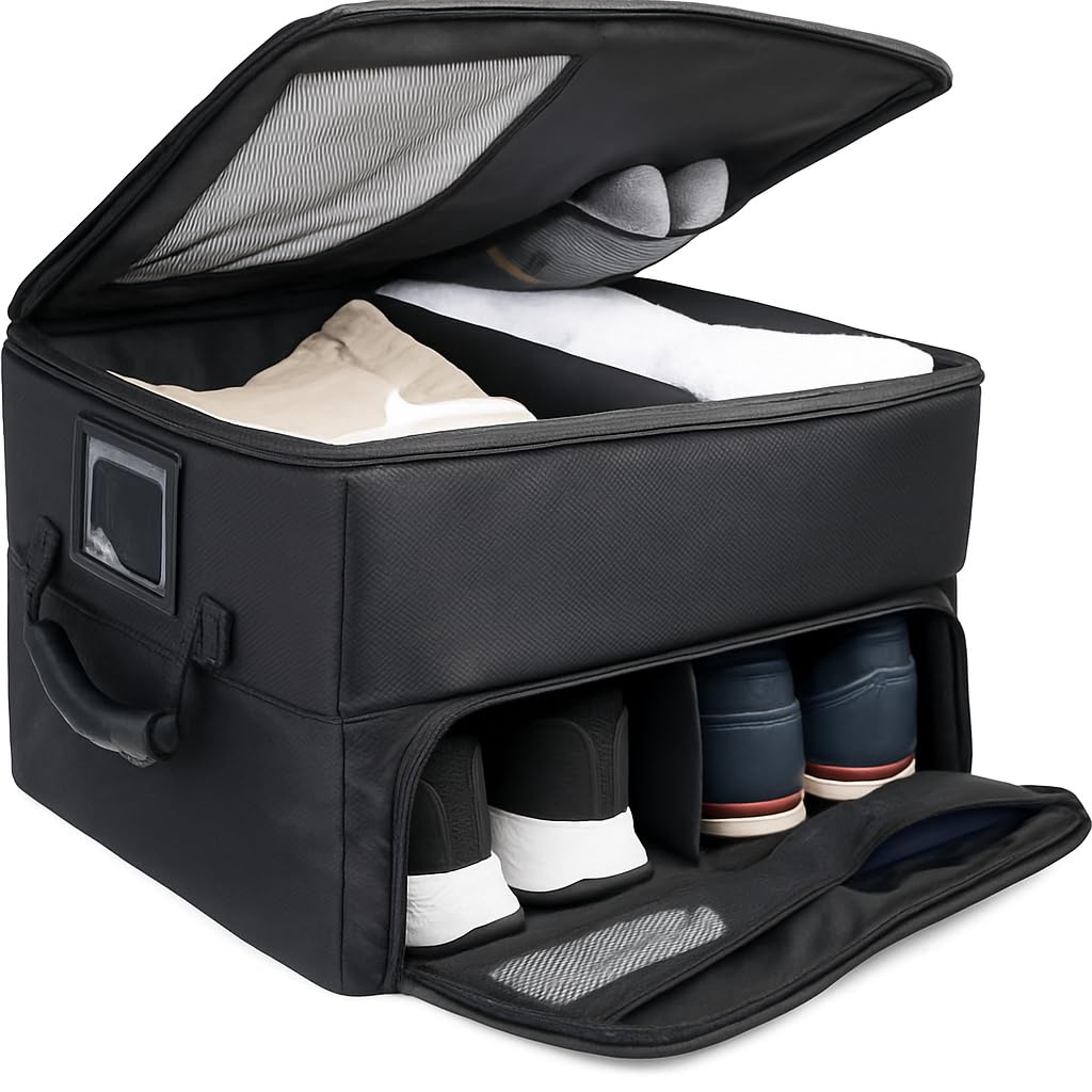 Golf Accessories for Men - Unique Golfer Gifts for Men - Versatile and Ventilated Golf Storage Bag with Shoe Organizer, Ideal for SUV & Car - Durable