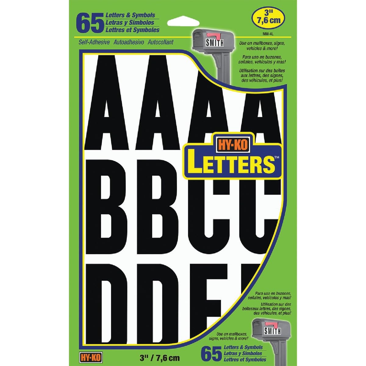 Hy-Ko Packaged Numbers &amp; Letters, DIY Address Number Stickers for Deliveries and Navigation, Self-Adhesive House Decals for Siding, Door, Mailboxes