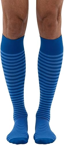 Dr. Comfort Everyday Style Easy Street Stripe - Calcetines de compresión unisex de 15 a 20 mmHg