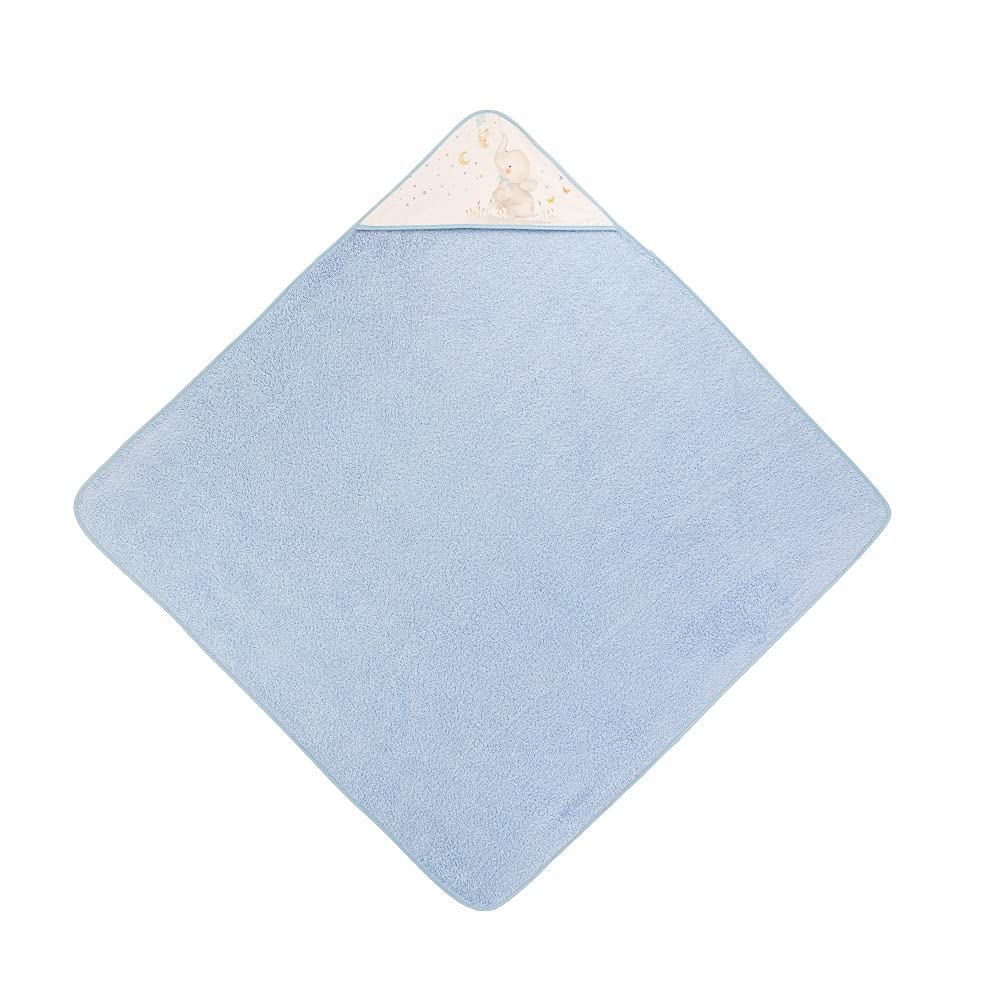 Interbaby Asciugamano con cappuccio per neonato ELEFANTE in blu - 560 g