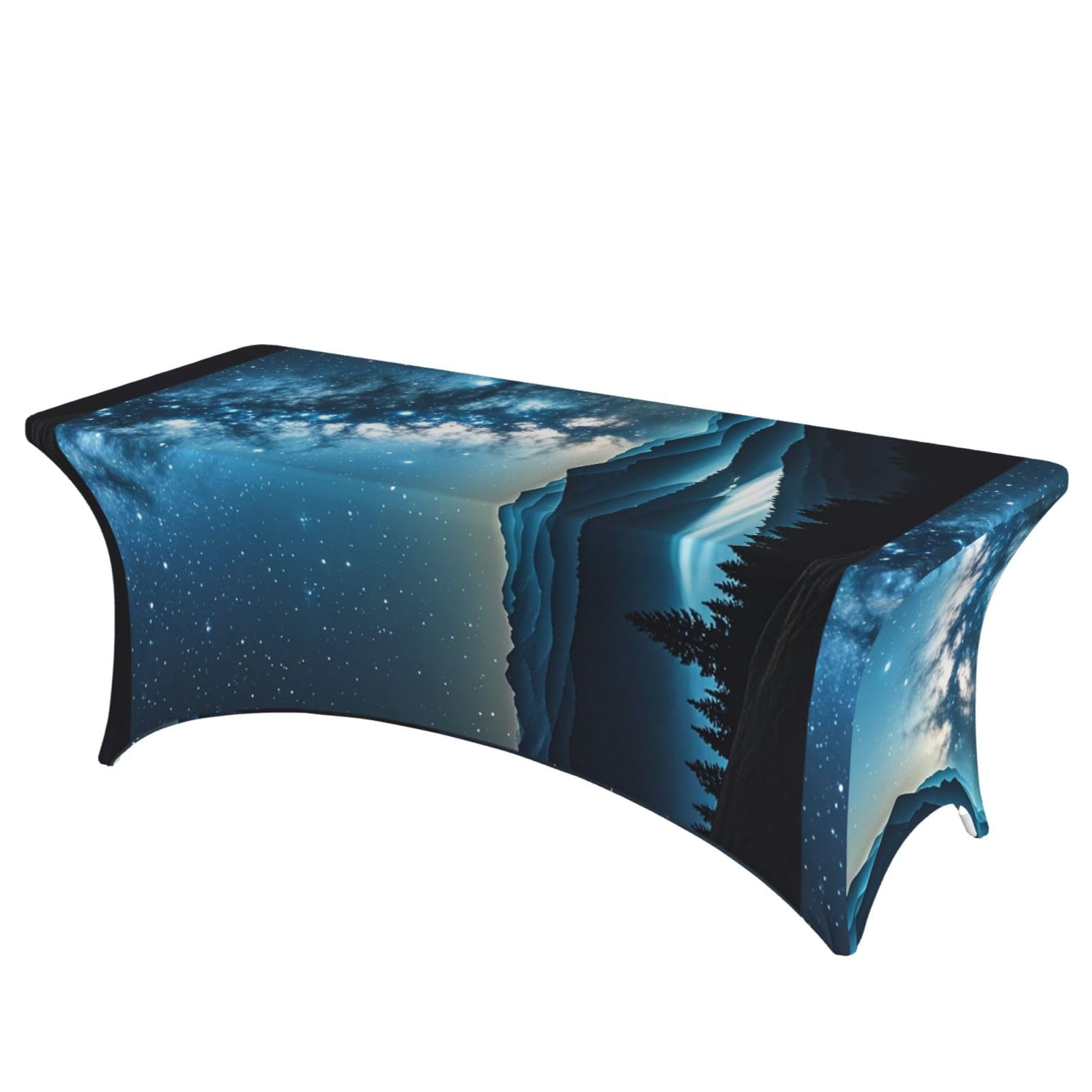 LMNGH Stars Decorative Tablecloth Protector for Wedding, Banquet & Parties6FT Spandex Rectangle Tablecloths, Stretch Washable Table Cloth Wrinkle Free Patio Table Cover