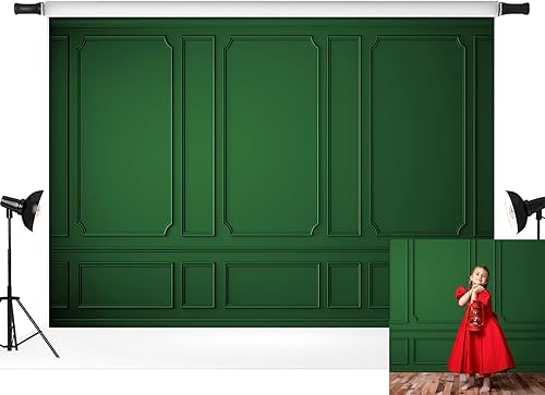 Miniatura 1 de Kate Telón de fondo de pared verde de Navidad de 10 x 6.5 pies, decoración del hogar, fotografía de fondo, accesorios de estudio