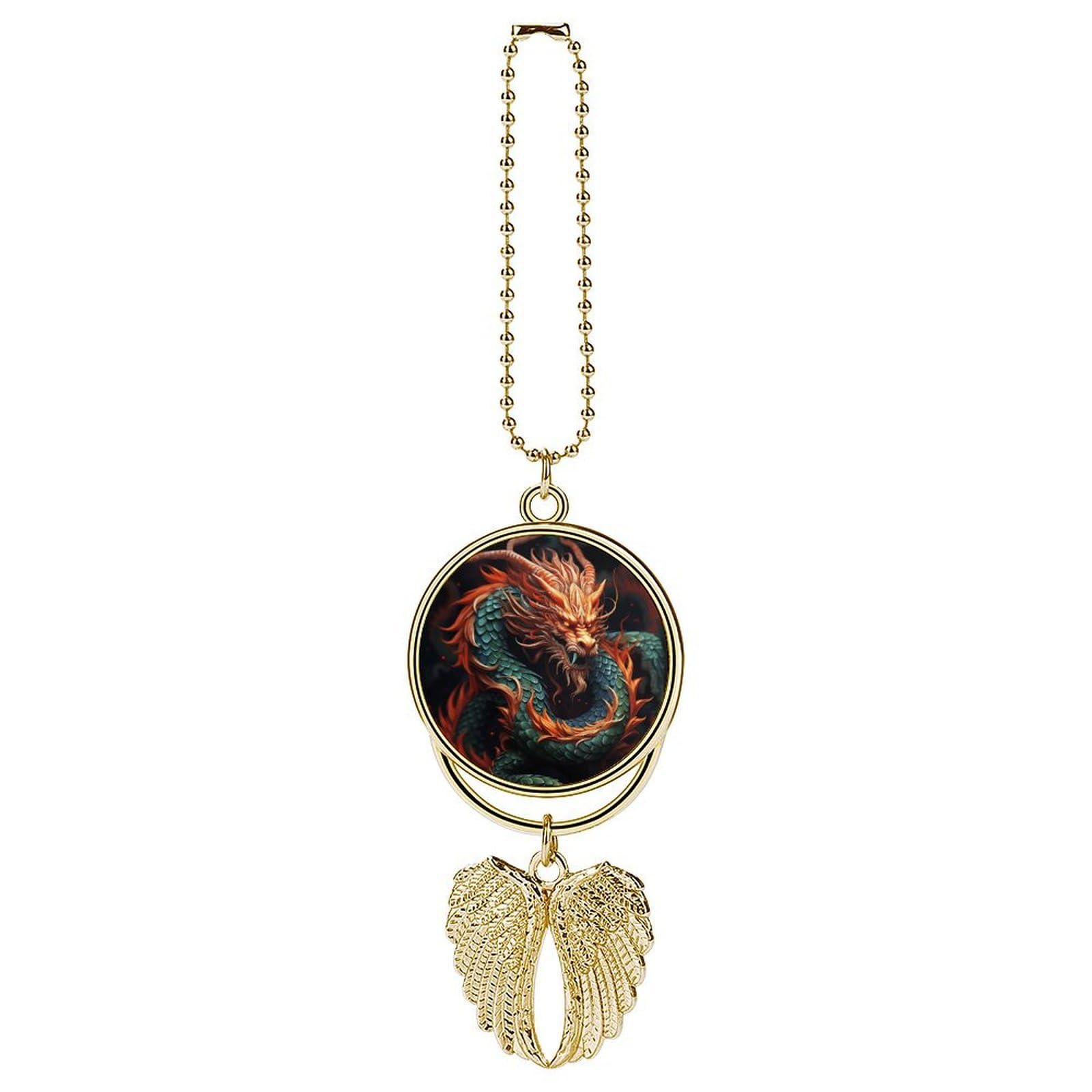 Chinese Dragon Car Pendant Personalized Car Hanging Ornament Auto Rear View Mirror Hanging Decoration Accessories Metal Cars Interior Ornament for Most Cars Truck SUV