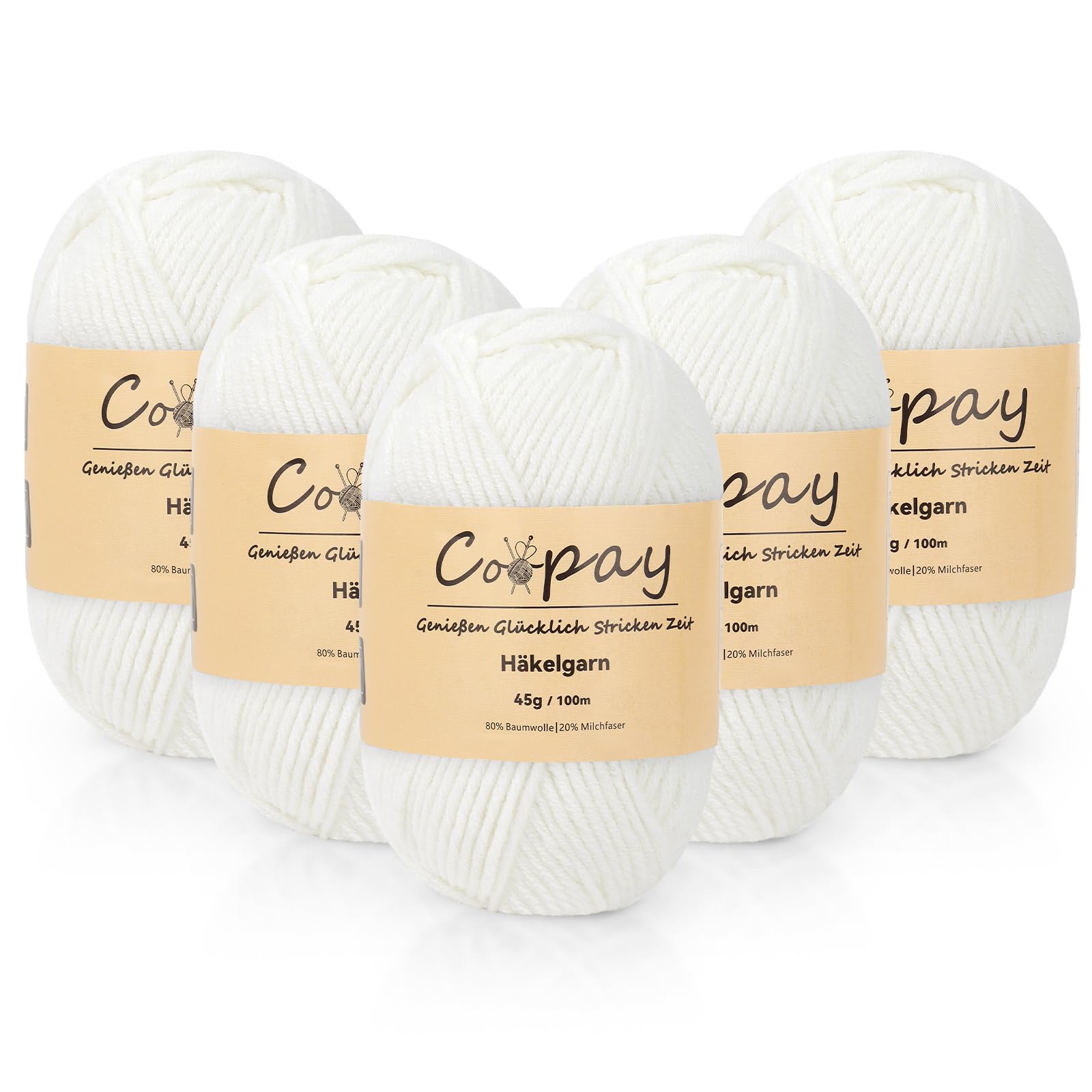 Coopay Wolle zum Häkeln, 225g (5x45g) Weiches Häkelgarn, 5 Faiding Wolle zum Stricken, Babywolle zum Häkeln für Anfänger, Super Weich Häkelgarn Babywolle für Häkel- und Strickprojekt