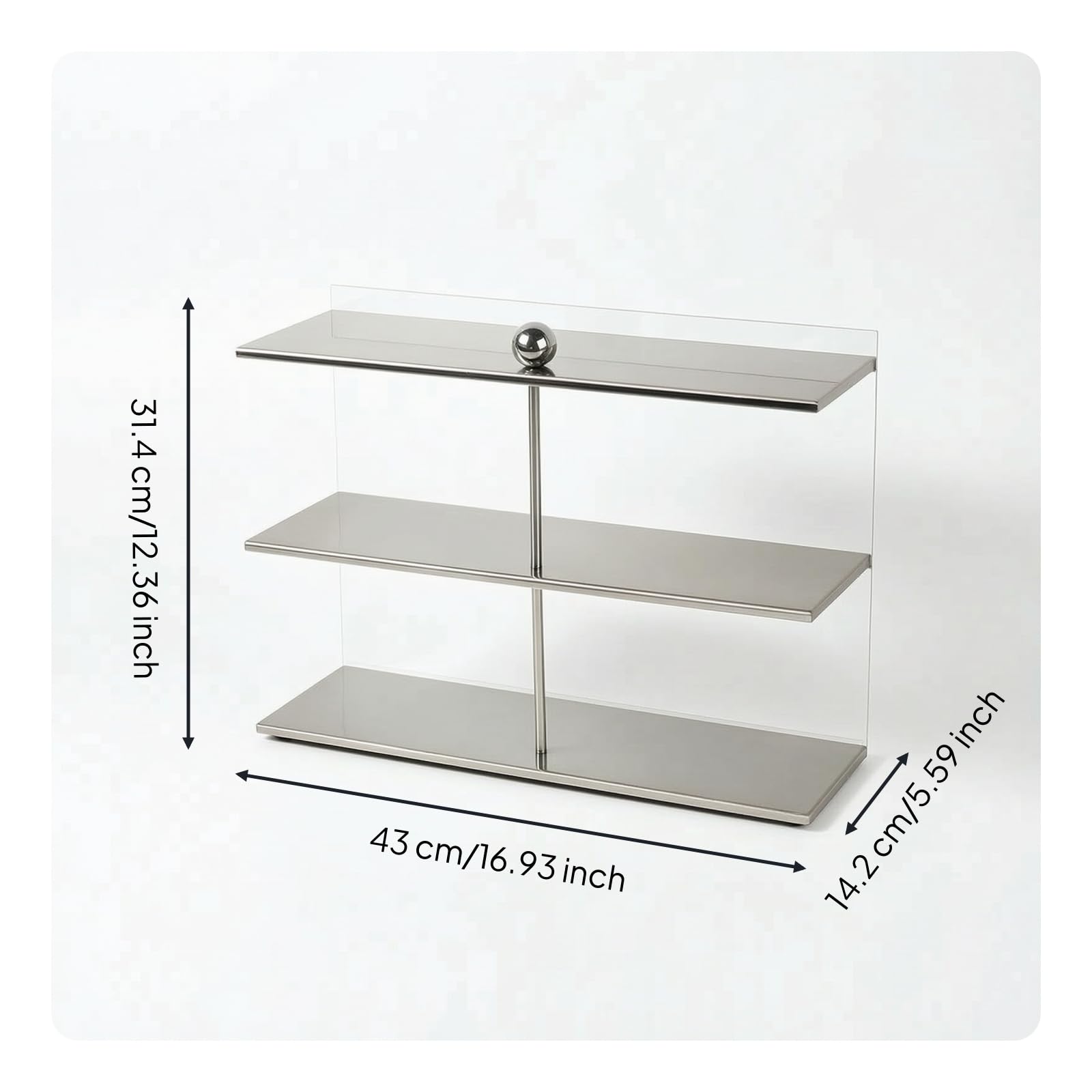 Présentoir à 3 Niveaux Autoportant Présentoir à Plusieurs Niveaux Polyvalent Rehausseur D'étagère Transparent pour Collectionneurs, Bureau, Argent, Petit