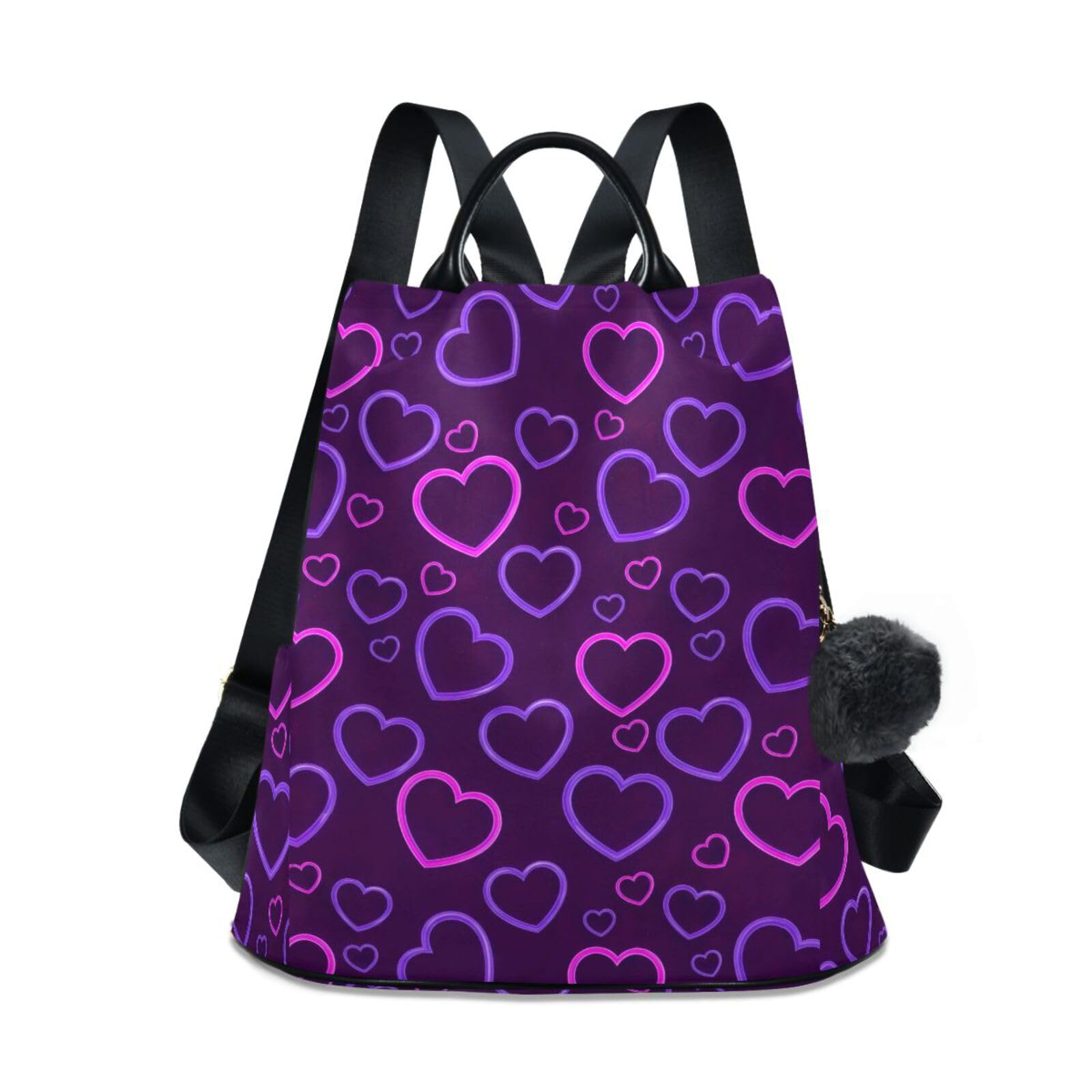 Sac à dos tendance violet fluo fermeture éclair dans le dos - 8