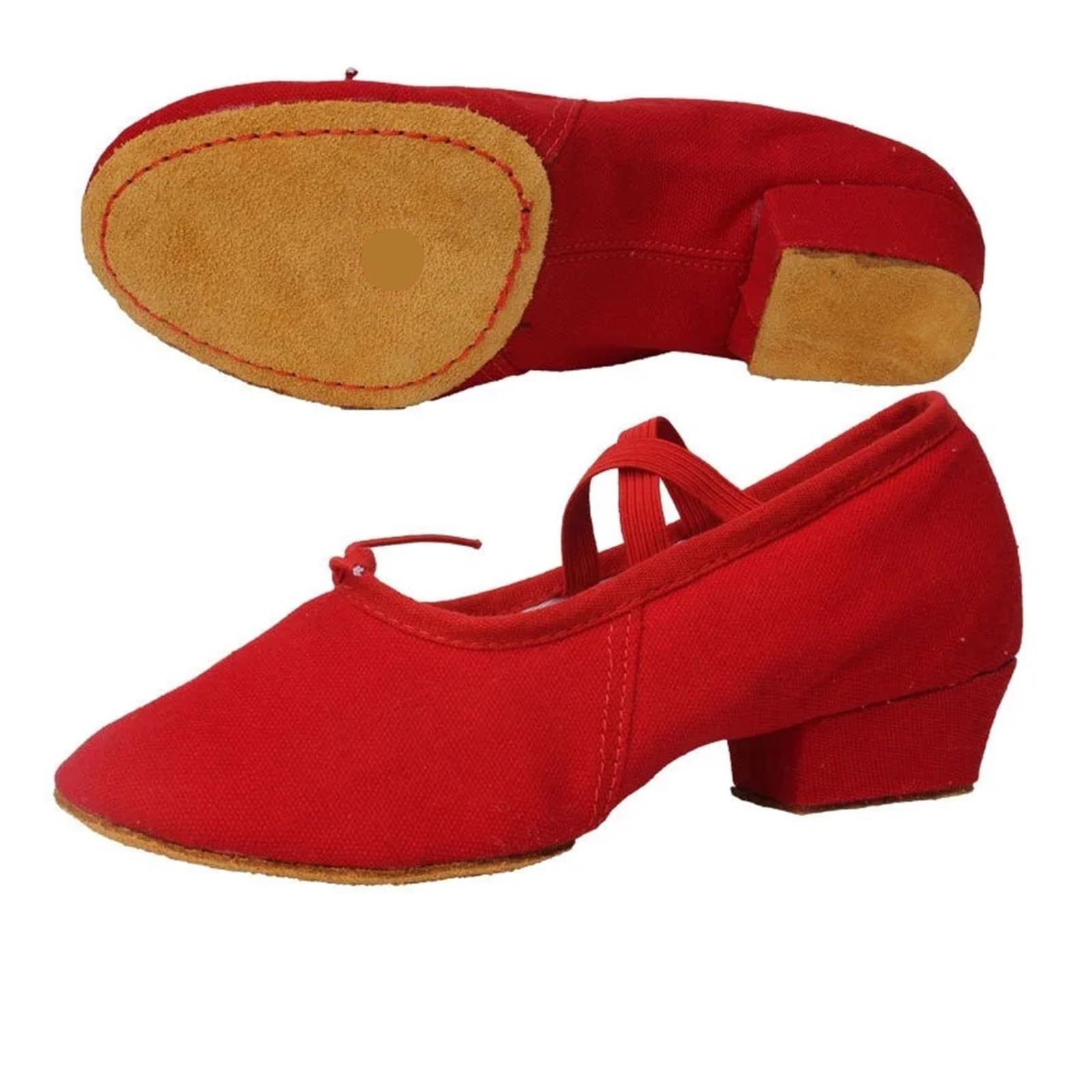 Scarpe Danza Classica Bambina Scarpe da Ballo da Sala morbide con Tacco Basso in Tela for Insegnanti, Scarpe da Ballo for Salsa, Tango e Balletto, da Donna