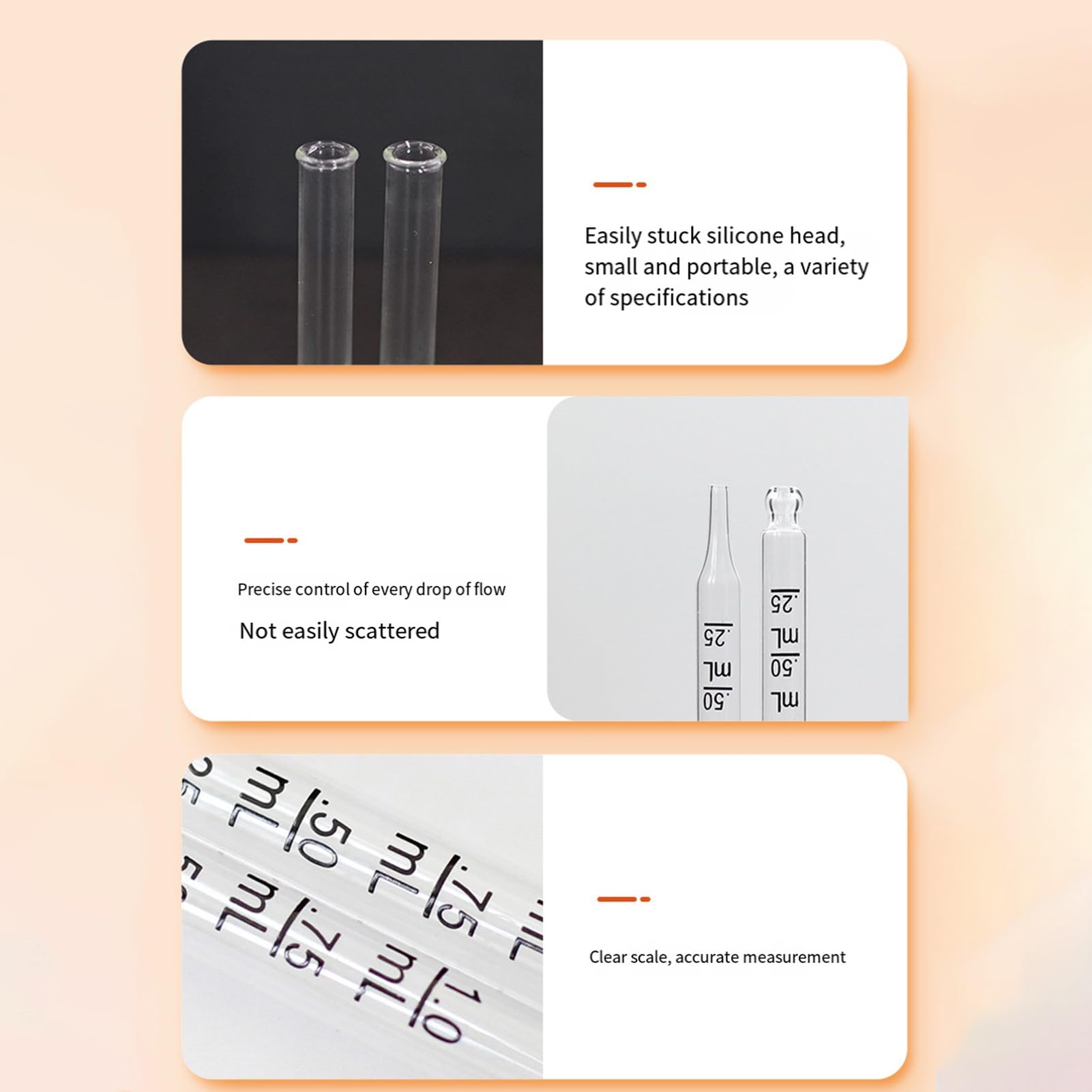 15/425 (5 mm x 46 mm) Black Bulb Glass Droppers