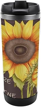 You Are My Sunshine Sunflower Travel Mug Insulated Stainless Steel Coffee Cup Double-Layer Design Mugs Reusable Leak Resistant Water Cups for Camping Office Home Vehicles