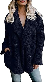 Baiomawzh Women's Fleece Jacket with Hood Polar Fleece Jacket Plush Jacket Fleece Zip Transition Jacket Teddy Fleece Long Sleeve Shirt with Hood and Pockets Jackets Teddy Fur Wool Coats Teddy Jacket
