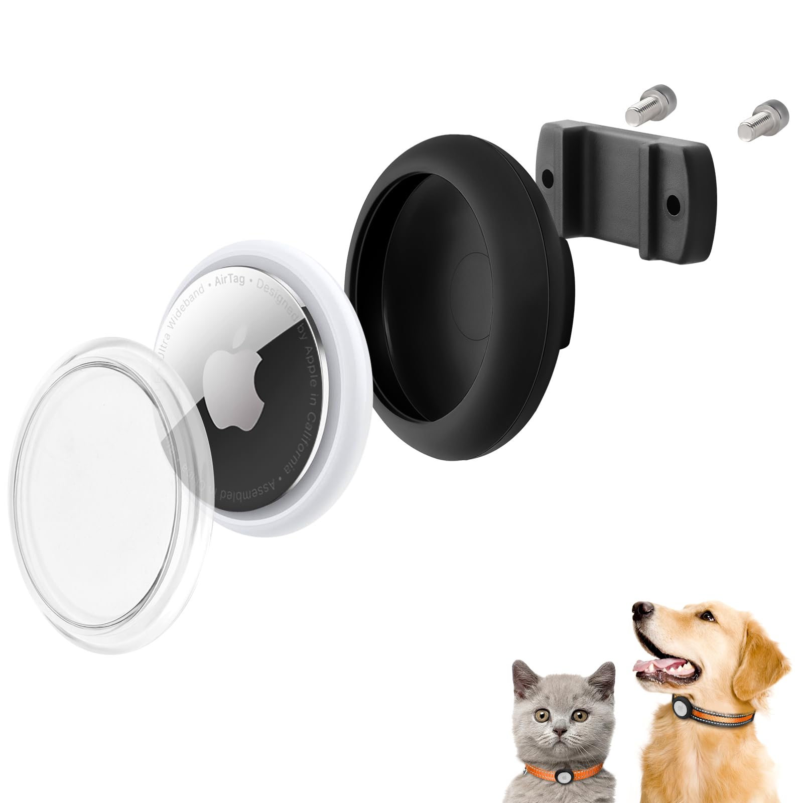 Waterproof Airtag Holder for Dog Collar,Apple Airtag Case Protects Air Tag  Device for Cat Pet Loops,Anti-Lost,Anti-Scratch,Ultra-Durable Airtags