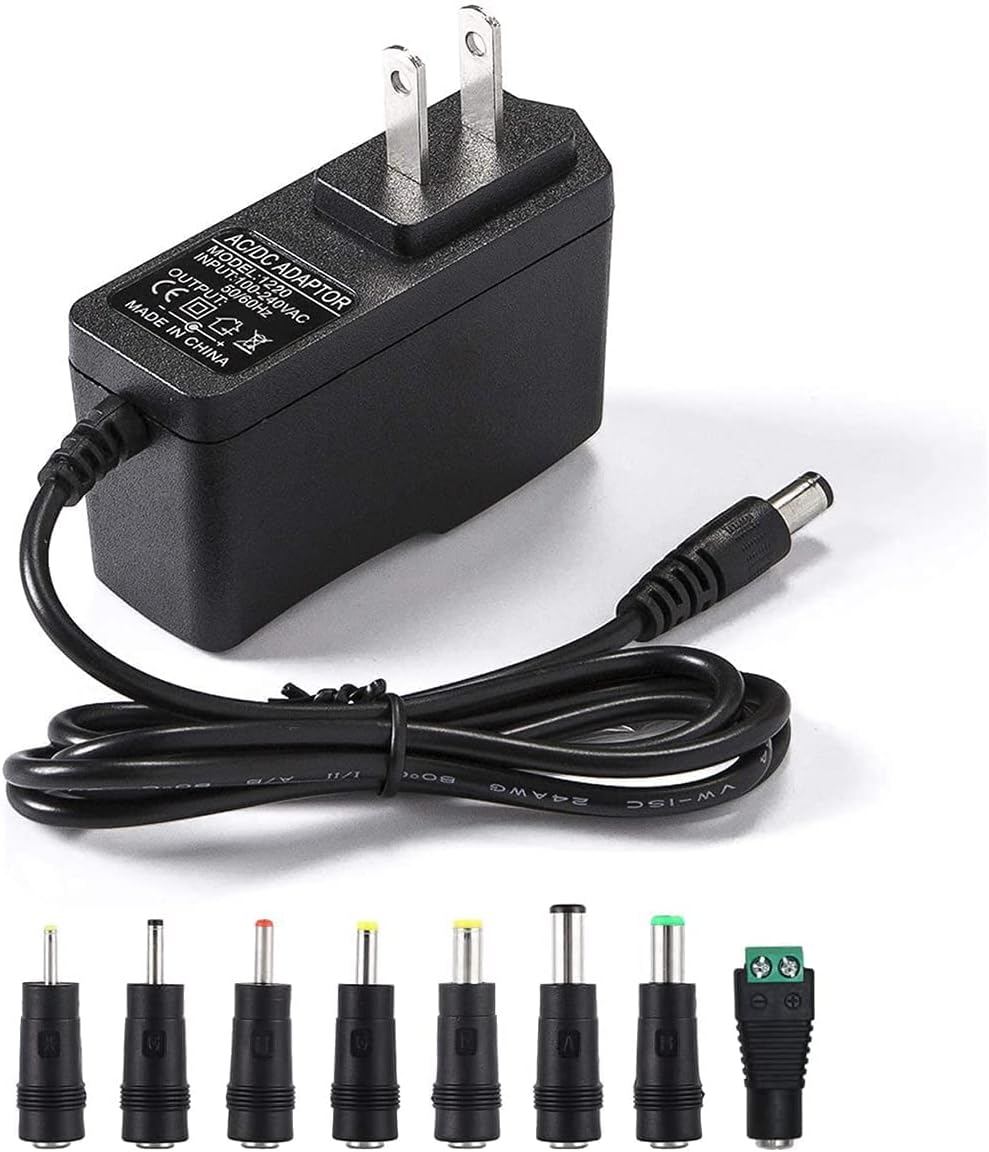 12V 2A Power Supply for LED Strips, Transformer AC 200-240V to DC 12V Driver Converter Adapter 24W with 5ft/1.5m Cable, UK Plug, 5.5 x 2.1mm Jack
