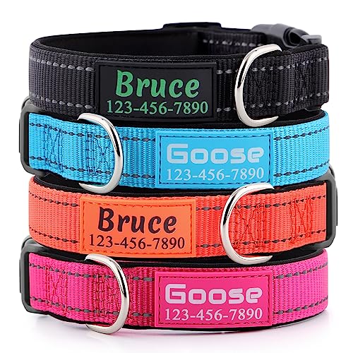 Personalized Dog Collars Custom with Pet Name and Phone Number, Soft