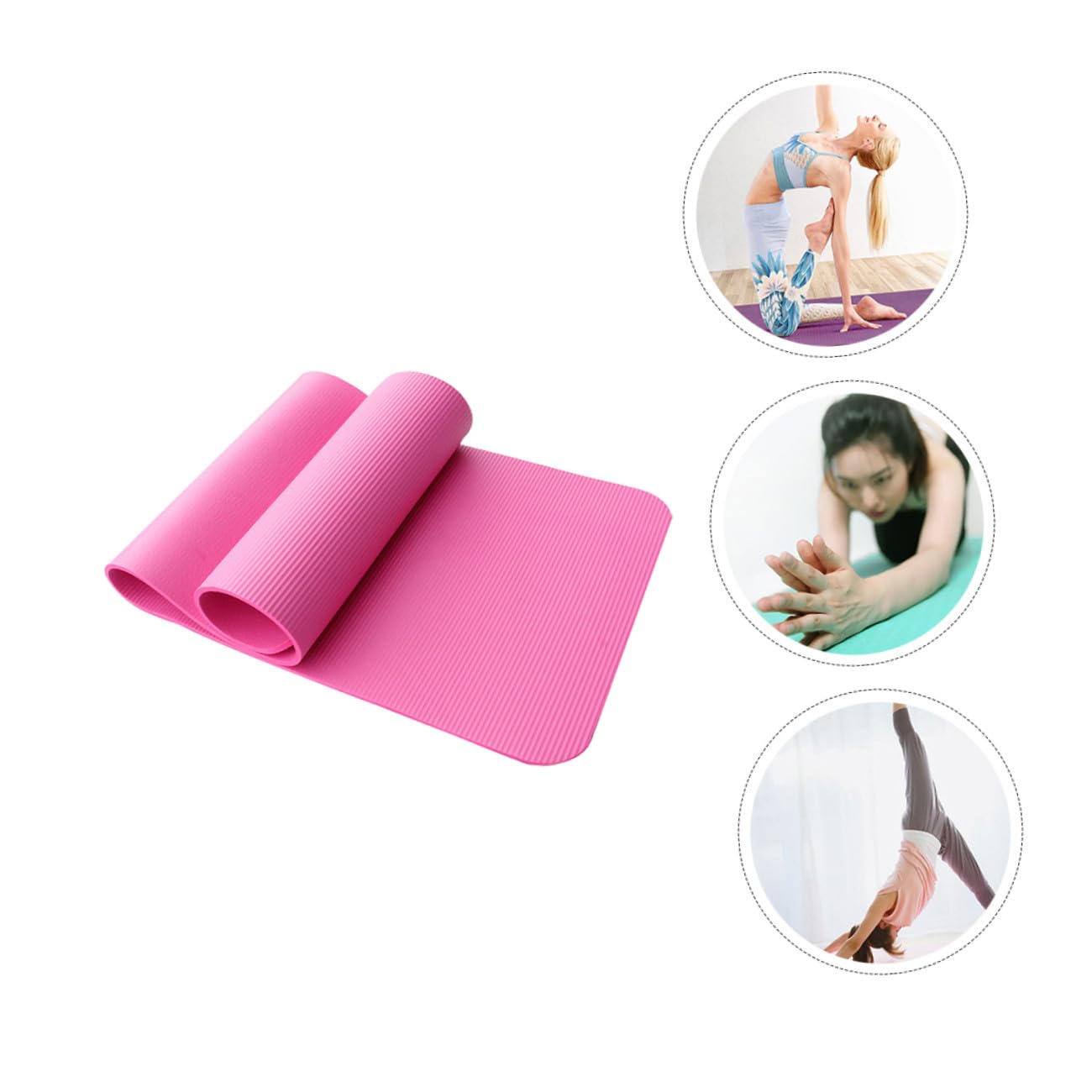 Tappetino da Yoga Nbr Spesso Antiscivolo Rosa per Fitness