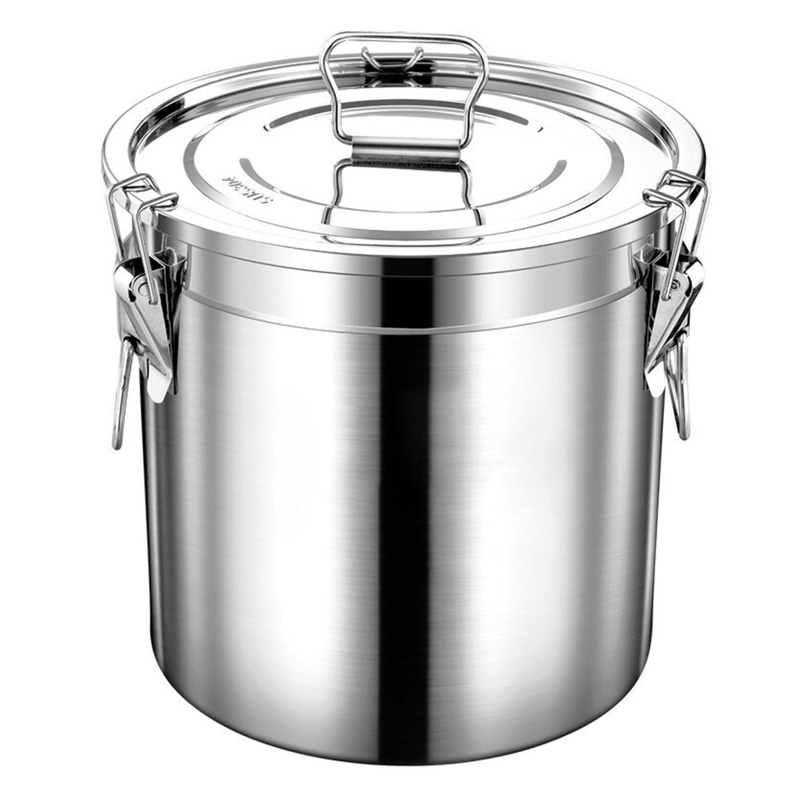 Contenedor Grande de Acero Inoxidable de 12 litros para almacenar Comida para Perros, contenedor metálico para Alimentos para Mascotas para arroz, harina, azúcar, Granos y Granos de café - D
