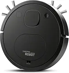 Robot Vacuum, com um sistema de limpeza abrangente 3 em 1 que aspira e esfrega, com potência de sucção de 2000Pa. Este aspirador e esfregão robô ultrafino e silencioso é ideal para pêlos de animais de