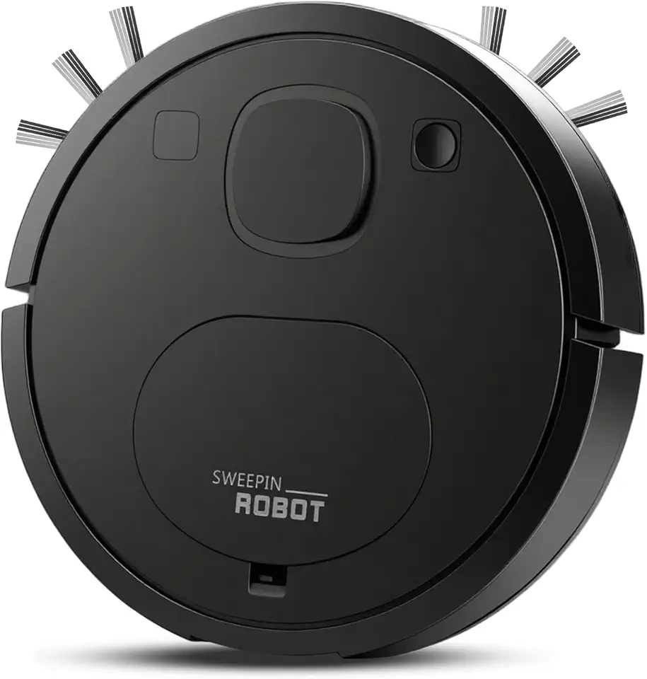 Robot Vacuum, com um sistema de limpeza abrangente 3 em 1 que aspira e esfrega, com potência de sucção de 2000Pa. Este aspirador e esfregão robô ultrafino e silencioso é ideal para pêlos de animais de
