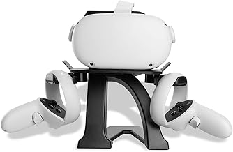 Orzero (1 Set) VR Mount Stand Compatible for Quest 2, Quest, Rift, Rift S, Pico 4, Valve Index, HTC Vive VR Headset, Controller Hook Display Holder - Black