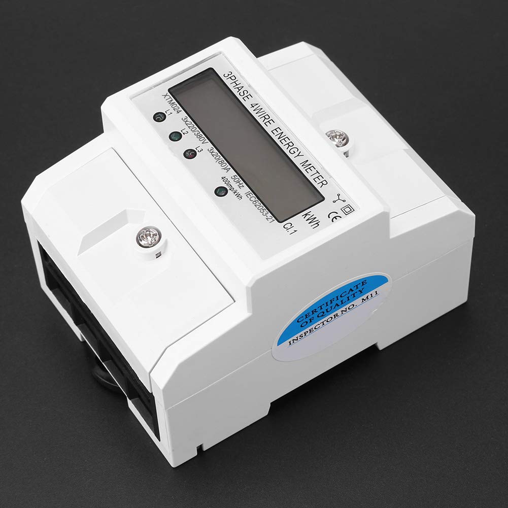 DINRail Electric Meter, Digital LCD 3 x 20(80A) Three Phase Four Wire