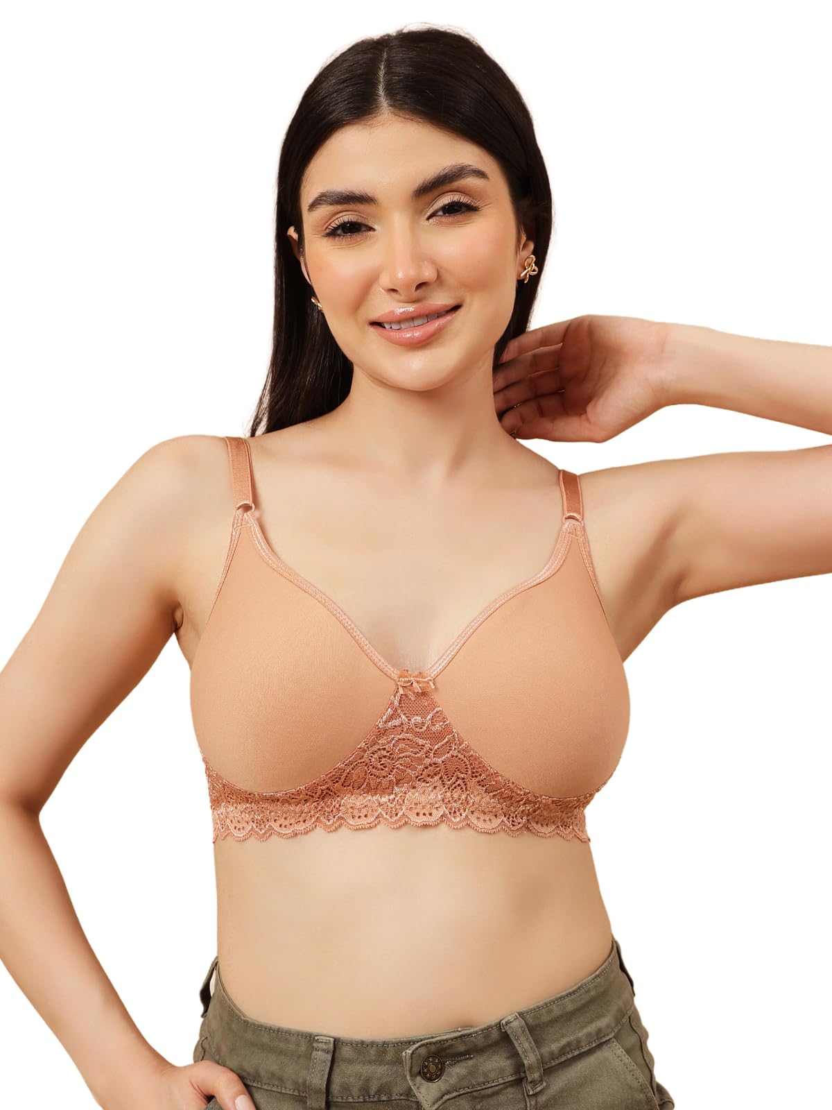 clovia Women's Cotton Solid Non-Padded Full Cup Wire Free T-Shirt Bra-picture-21