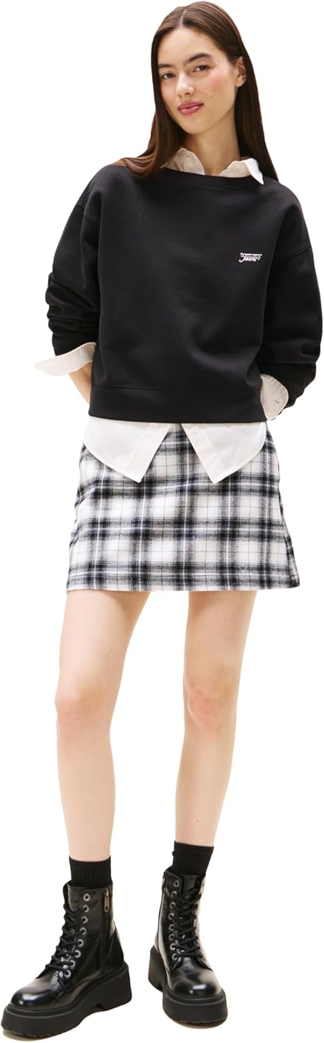 Tommy Jeans Women's Medium Weight Pullover Crewneck with Embroidered Silver Script Logo - Image 3