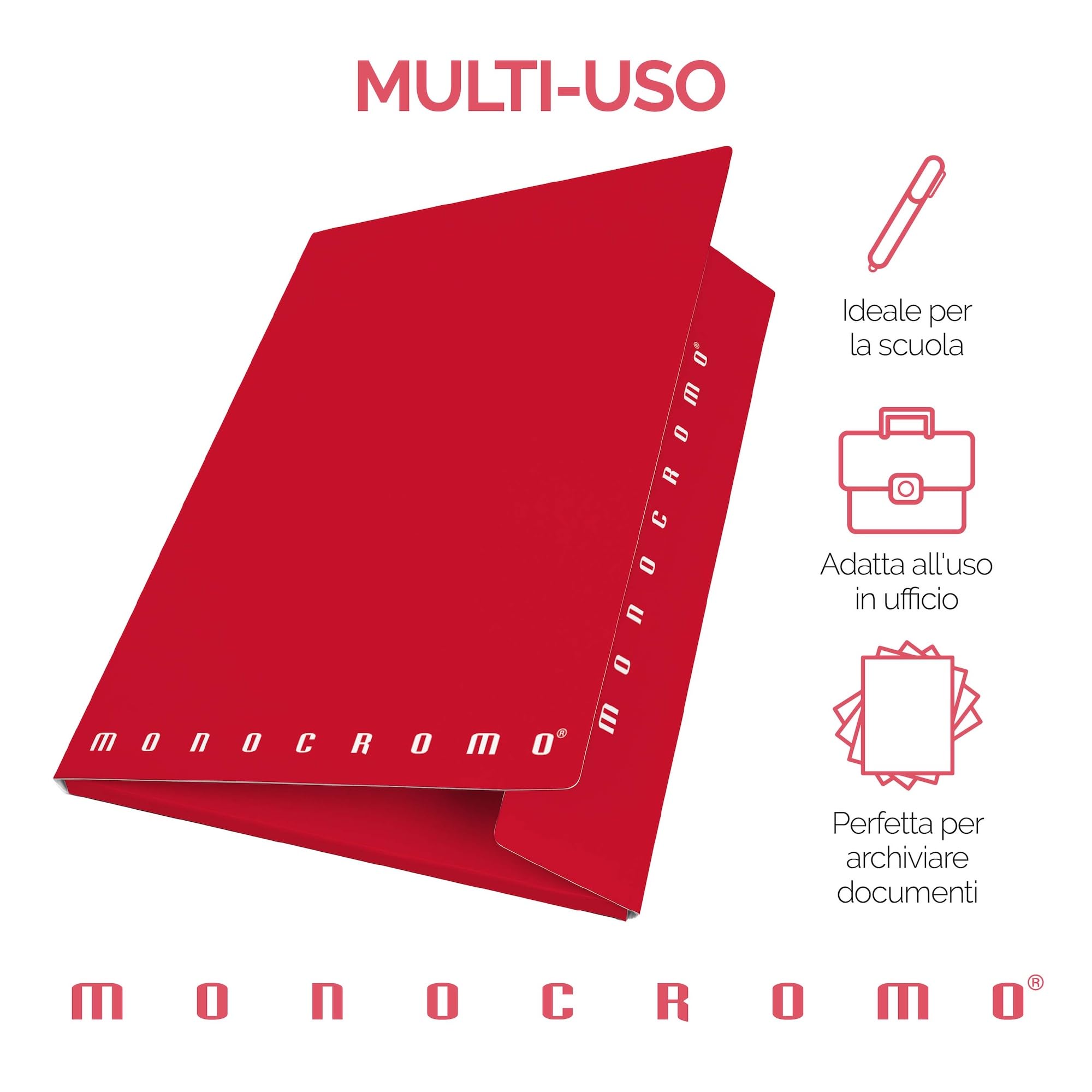 Cartelle Portadocumenti Pigna Monocromo White - Formato 26x35.5cm, Dorso 1.2cm, Confezione Da 6 - Foto 5