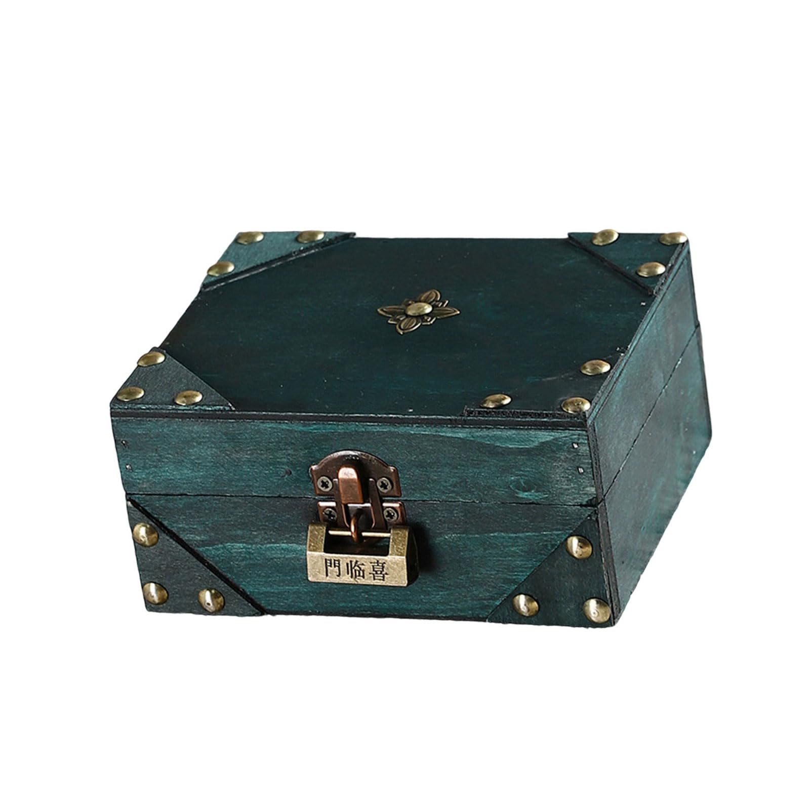 Shurhome Sturdy Wood Travel Trunk European DesignS Storage Case Home Decoration for Clothes and Accessories Storage Handheld Organizers Case