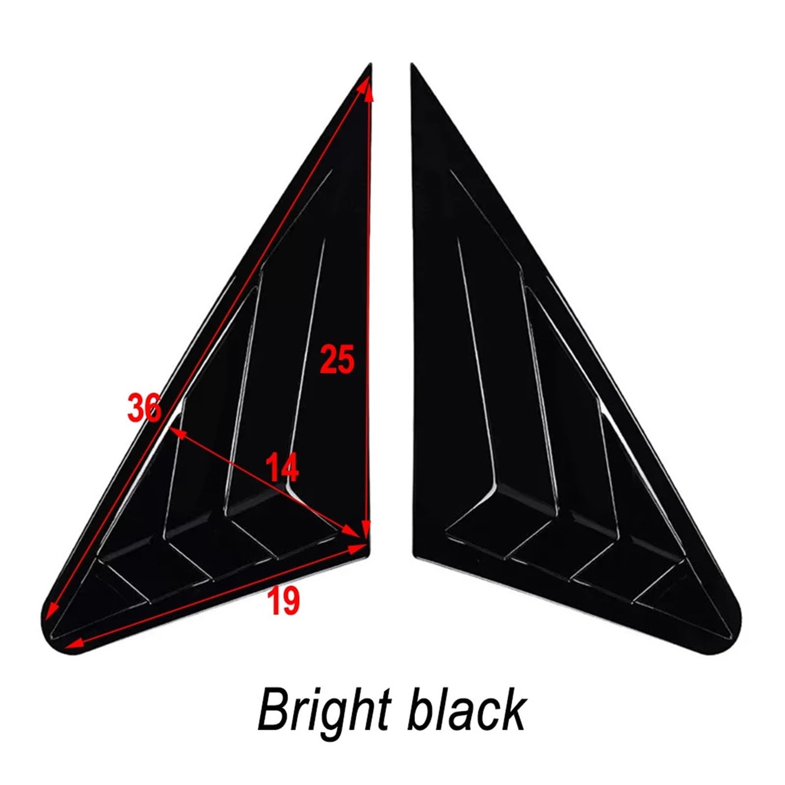 Żaluzja Tylnej Szyby Bocznej Jasnoczarne żaluzje tylnej szyby samochodu niekompatybilne z wykończeniem Sportback Tylne okno trójkątne okno(Bright black)