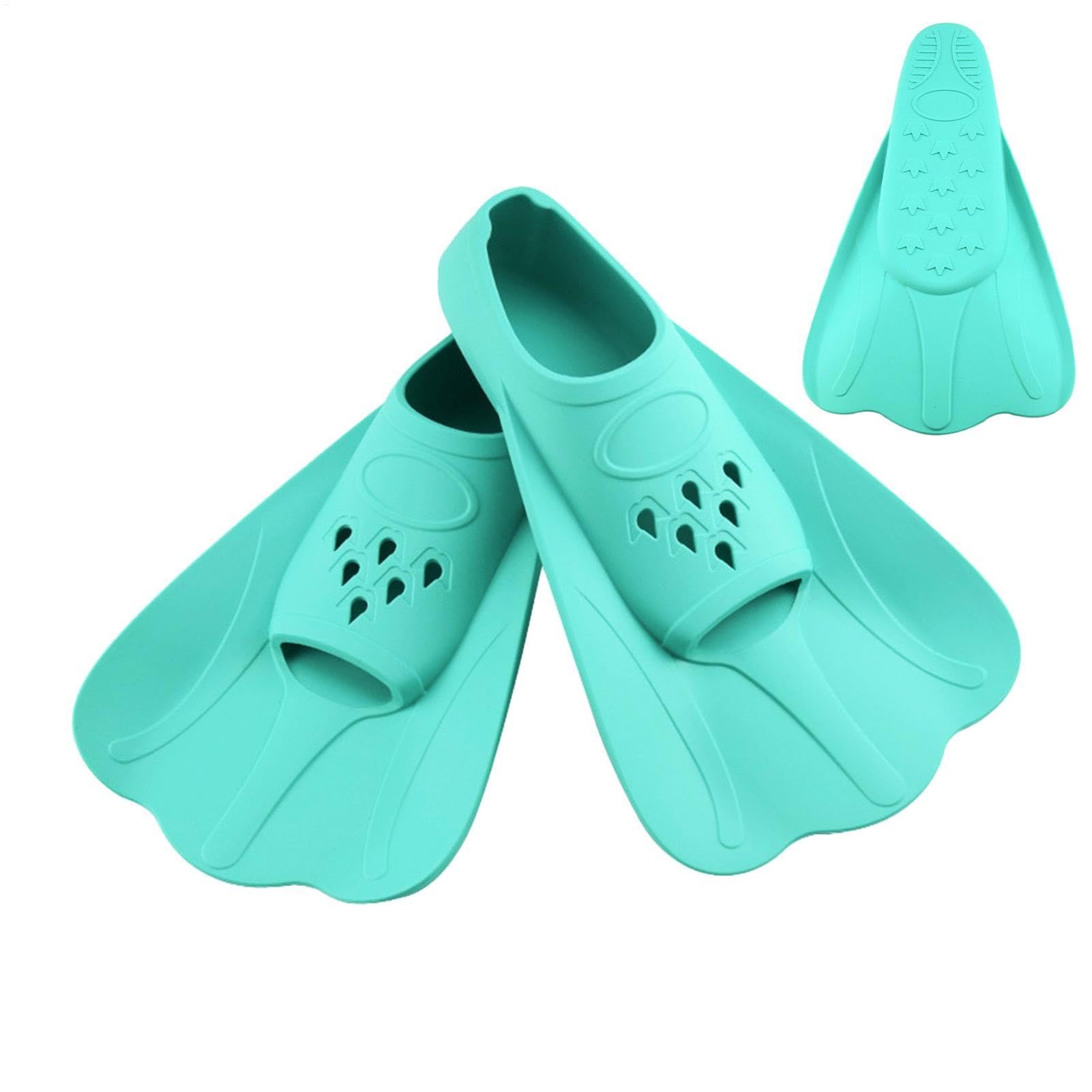 Pinne da nuoto per bambini, pinne corte da allenamento, leggere, regolabili, design idrodinamico Kick-Boost, cinghie morbide, attrezzature di propulsione dell'acqua efficiente, per imparare a fare