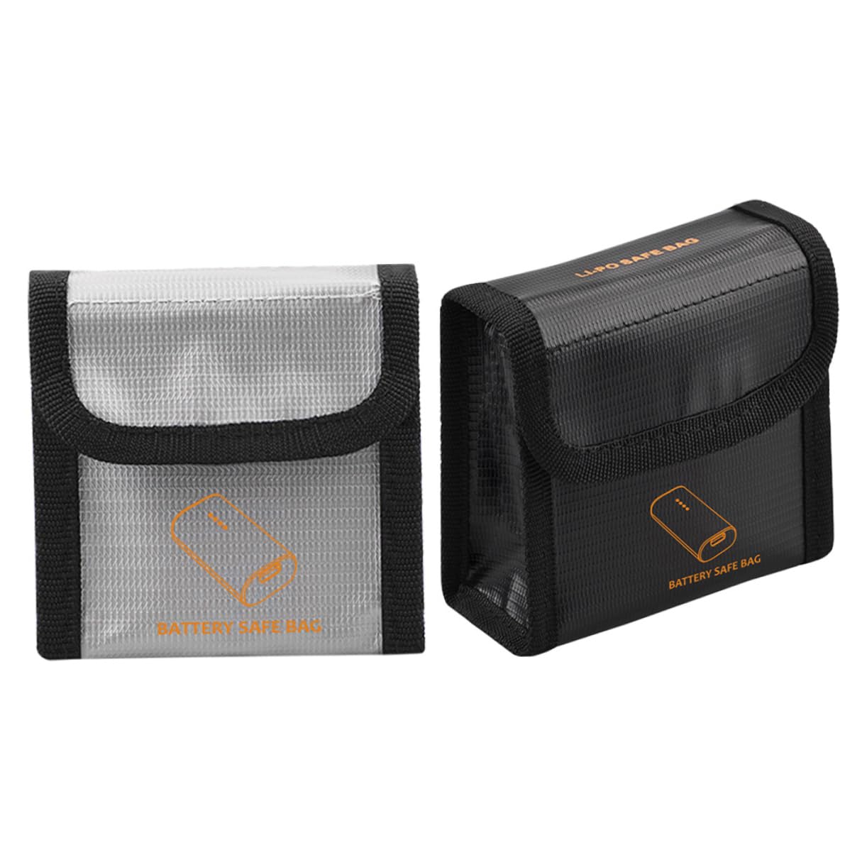 Toyvian 2pcs Fireproof Battery Bag for Quadcopter Double Slot Protective Pouch Hook and Closure Random Color Lightweight Design