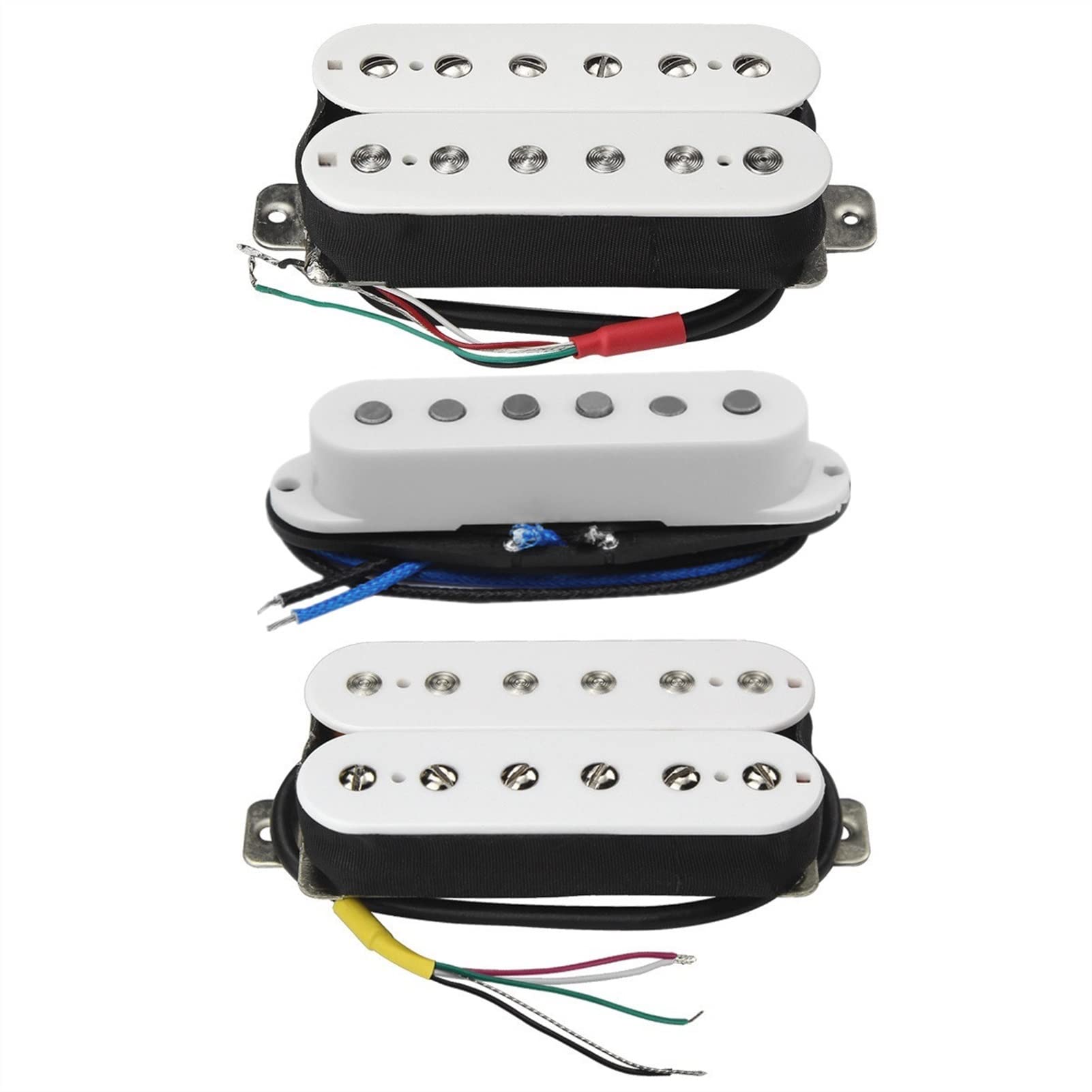 Humbuckers 3pcs Alnico 5 HSH Pickups Set Humbucker Y Pickups De Una Sola Bobina Blanca para Piezas De Guitarra Eléctrica