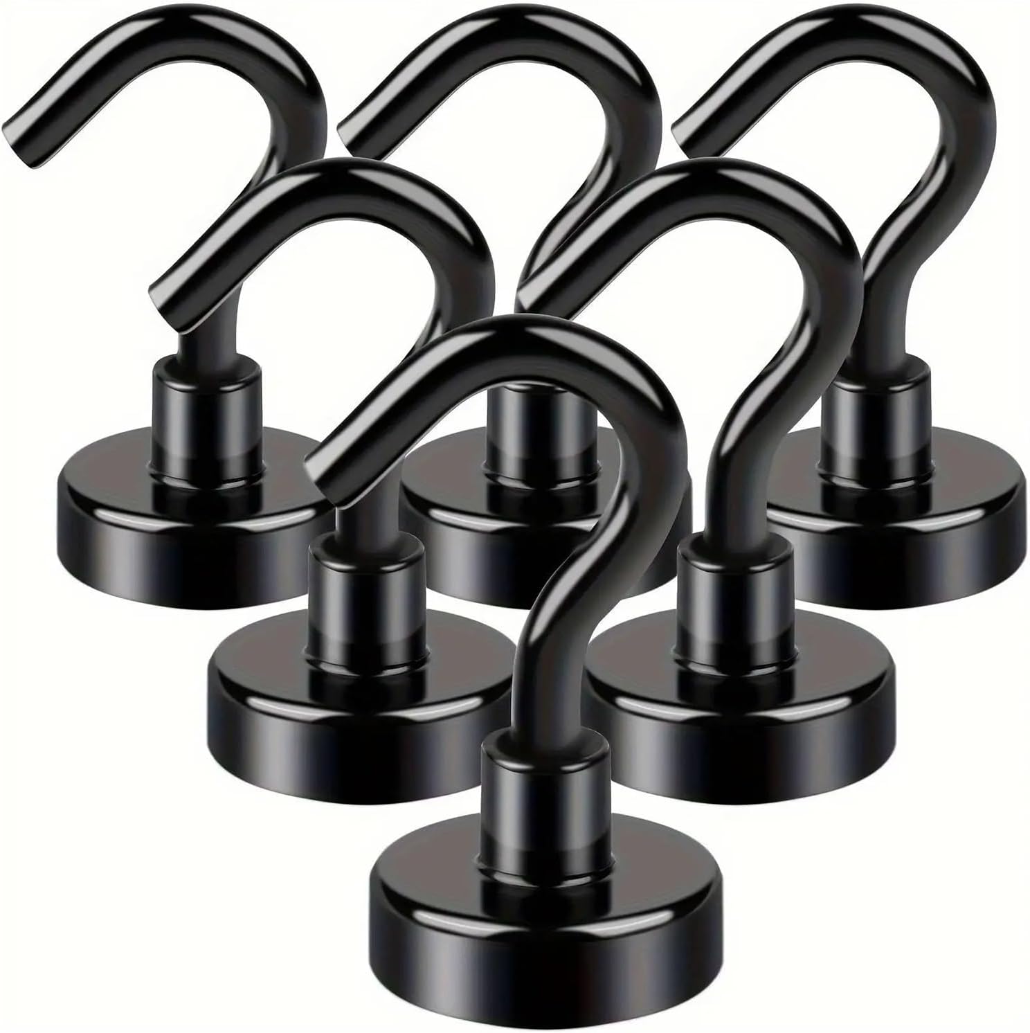 6/9P Magnetic Hooks，Compatible for Cruise Cabins, 25lbs Classroom, Professional-Grade Magnets with Hanging(9P-D16-BK)
